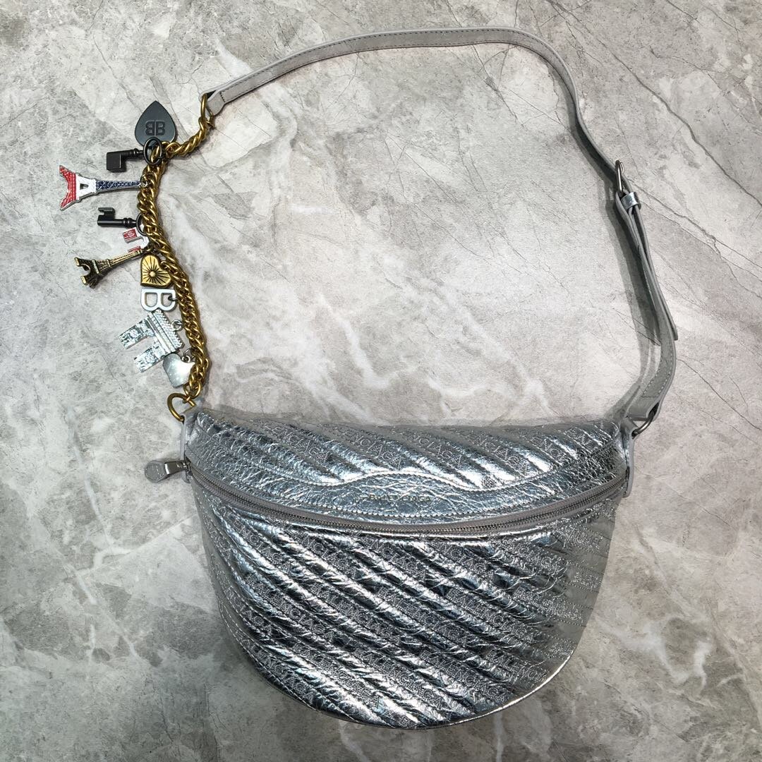 Balenciaga Souvenir XXS Belt Bag In Sliver. For Women. Women-s Bags 11.8in/30cm - Soul Replicas