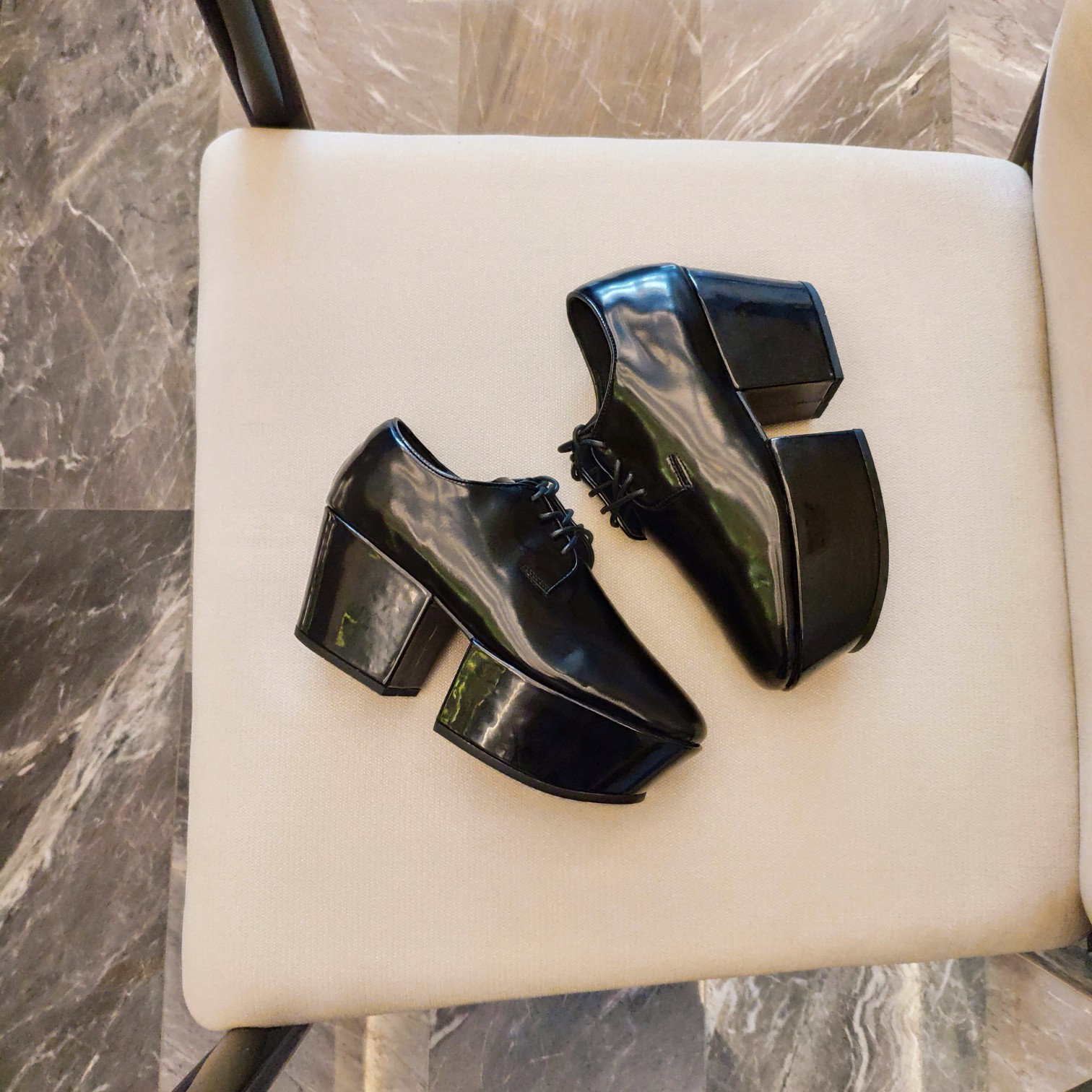 Prada Platform Lace-Ups Shoes Black For Women 2.75in/70mm Prada - Soul Replicas