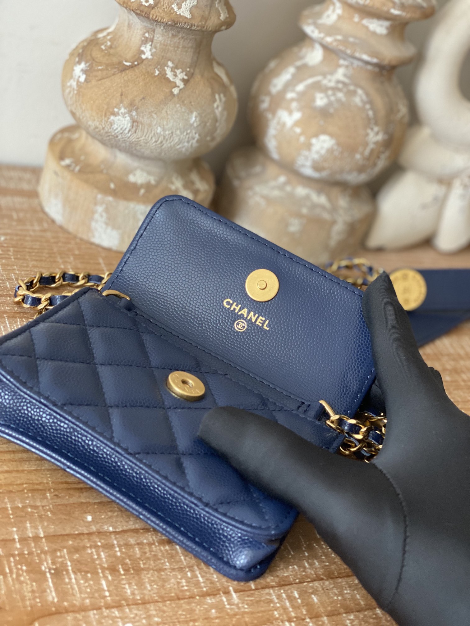 Chanel Clutch With Chain Blue For Women. Women-s Bags 4.8in/12.3cm - Soul Replicas