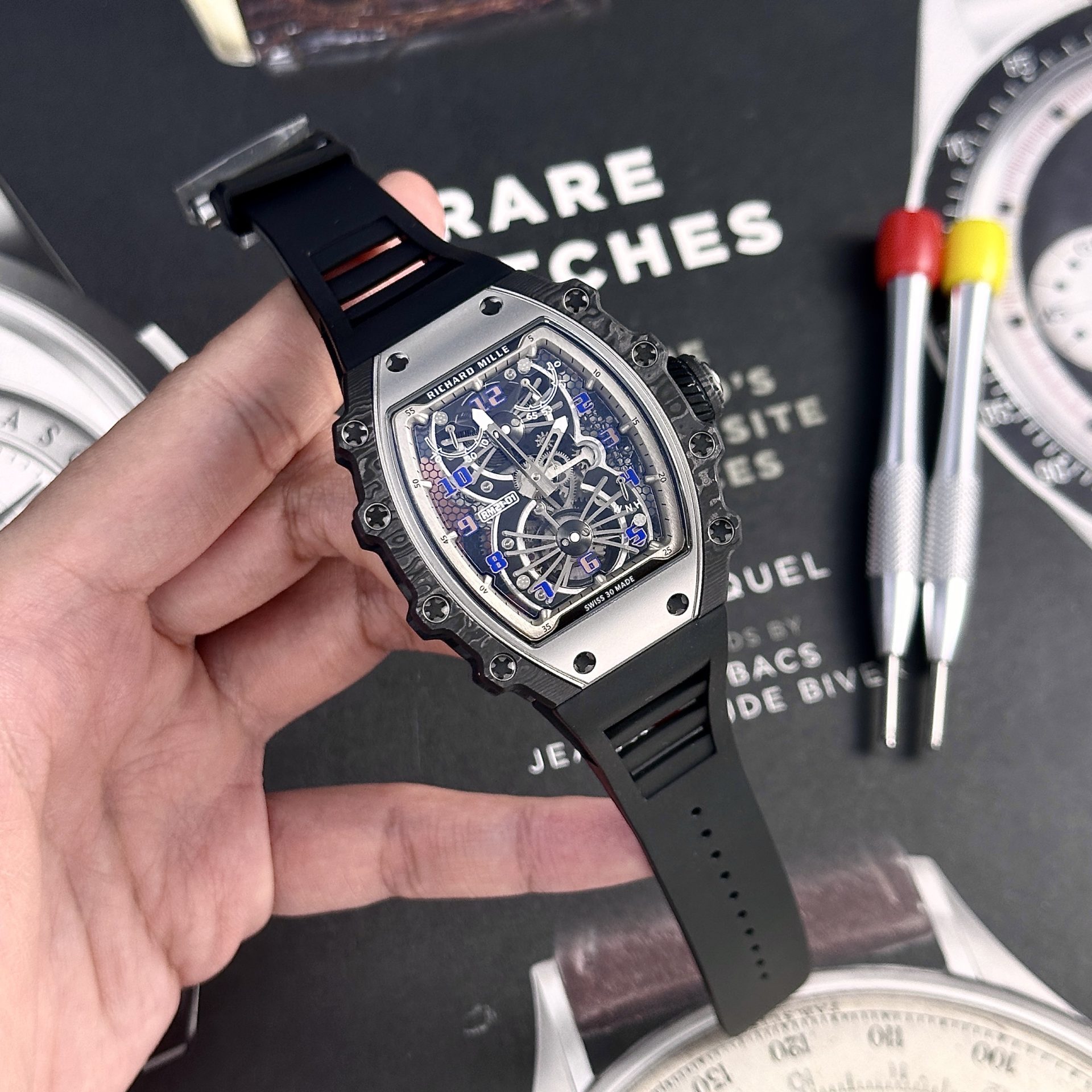 Richard Mille Replica Watch RM21-02 Tourbillon Aerodyne Rubber Strap 43mm - Soul Replicas
