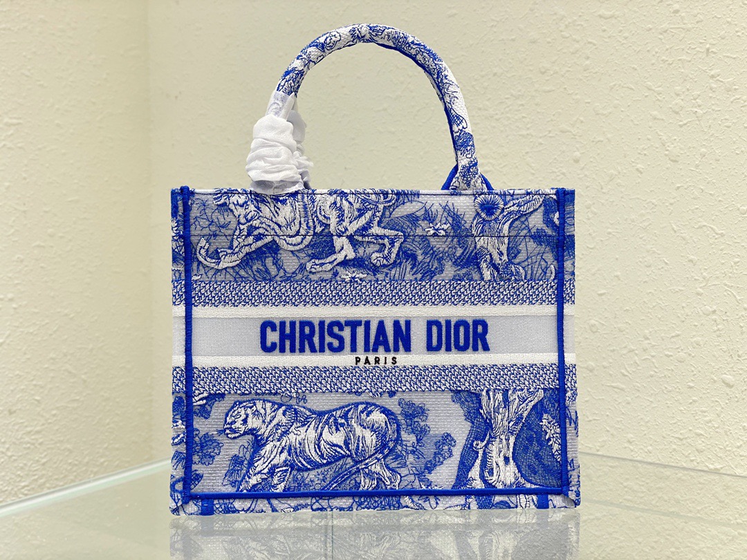Christian Dior Small Dior Book Tote Blue. For Women. Women's Handbags 26.5cm/10.5in CD M1265ZRVJ_M808 - Soul Replicas