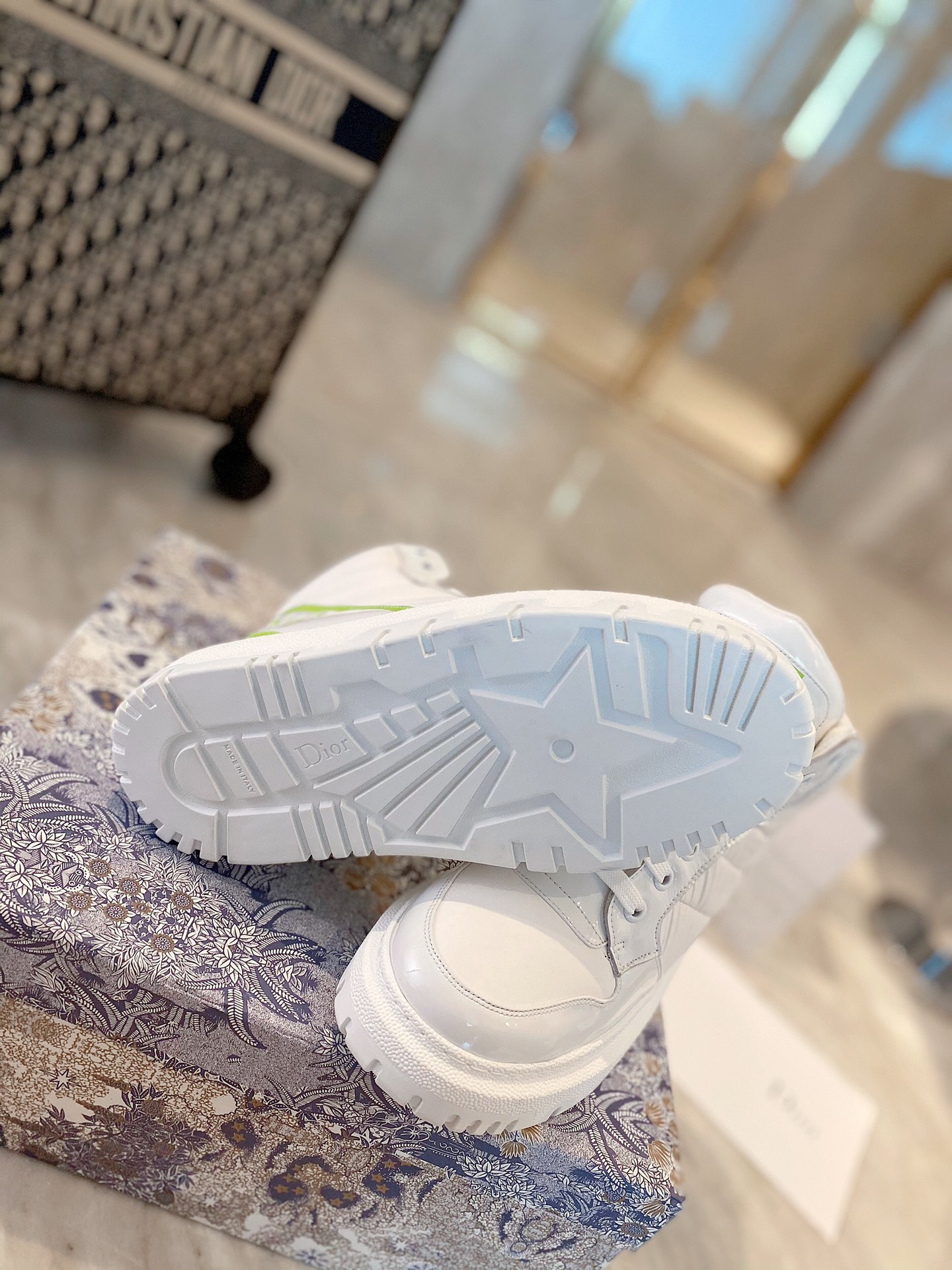 Christian Dior D-Player Patent-Trim White/Green For Women CD - Soul Replicas