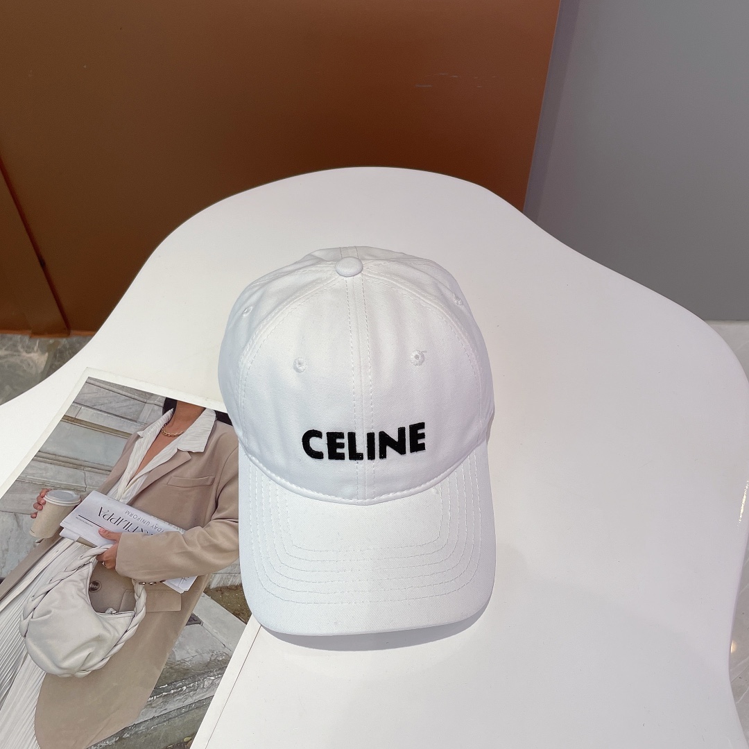 Celine Baseball Cap In Cotton White - Soul Replicas