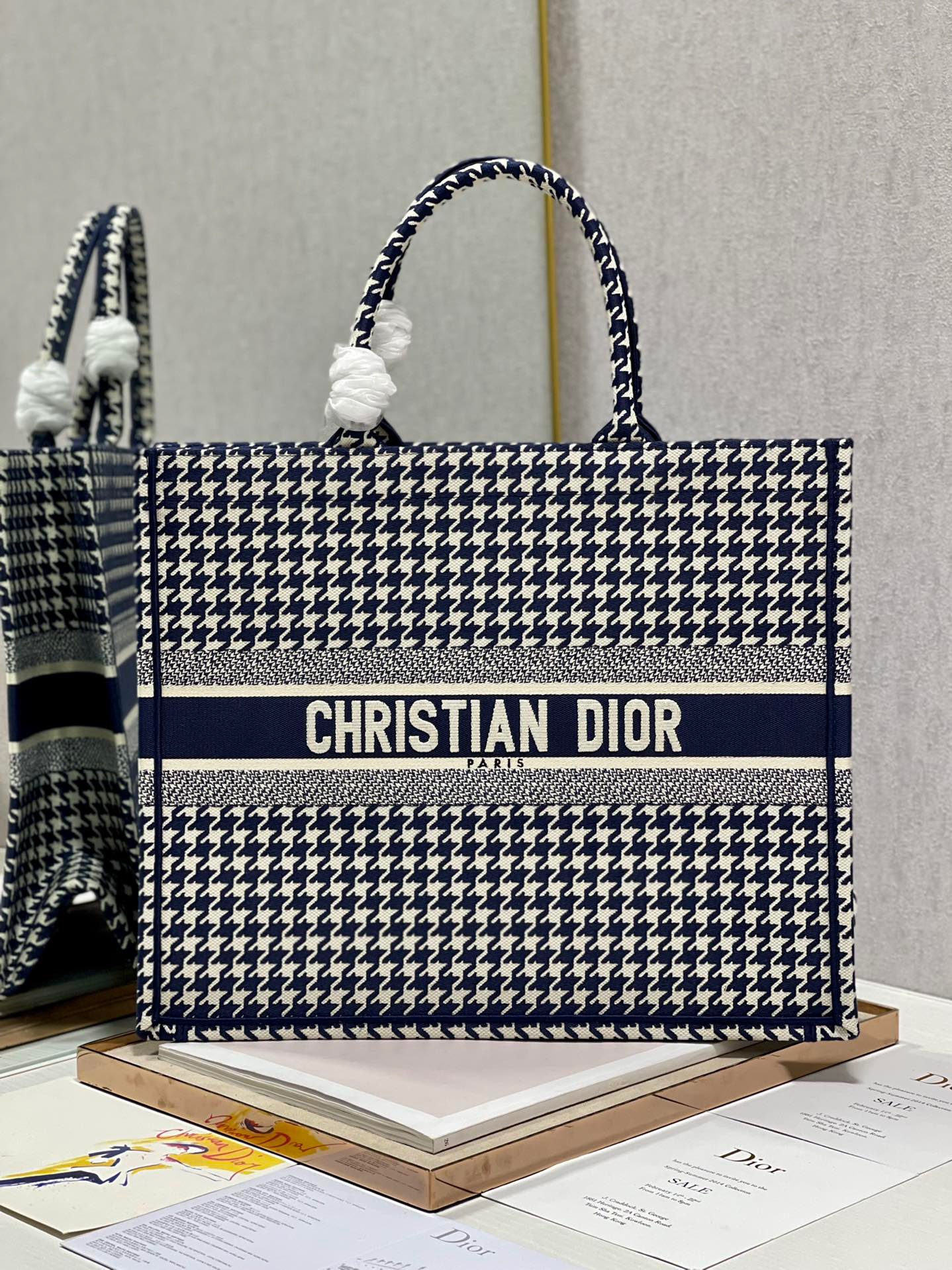 Christian Dior Large Dior Book Tote Blue And White. For Women. Women's Handbags 16.5in/42cm CD - Soul Replicas