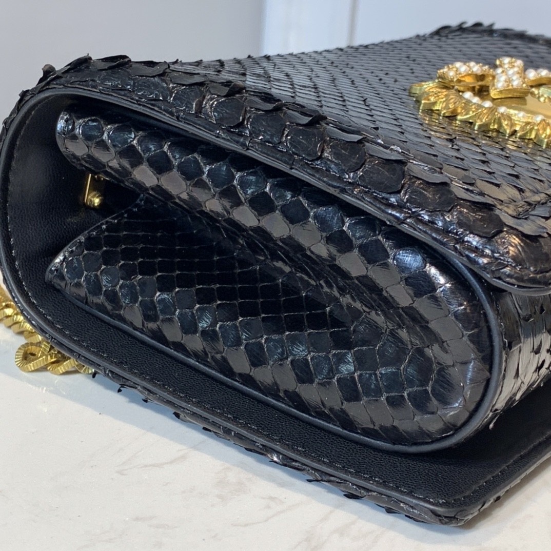 Dolce & Gabbana Medium Devotion Crossbody Bag Black For Women 8.3in/21cm DG - Soul Replicas