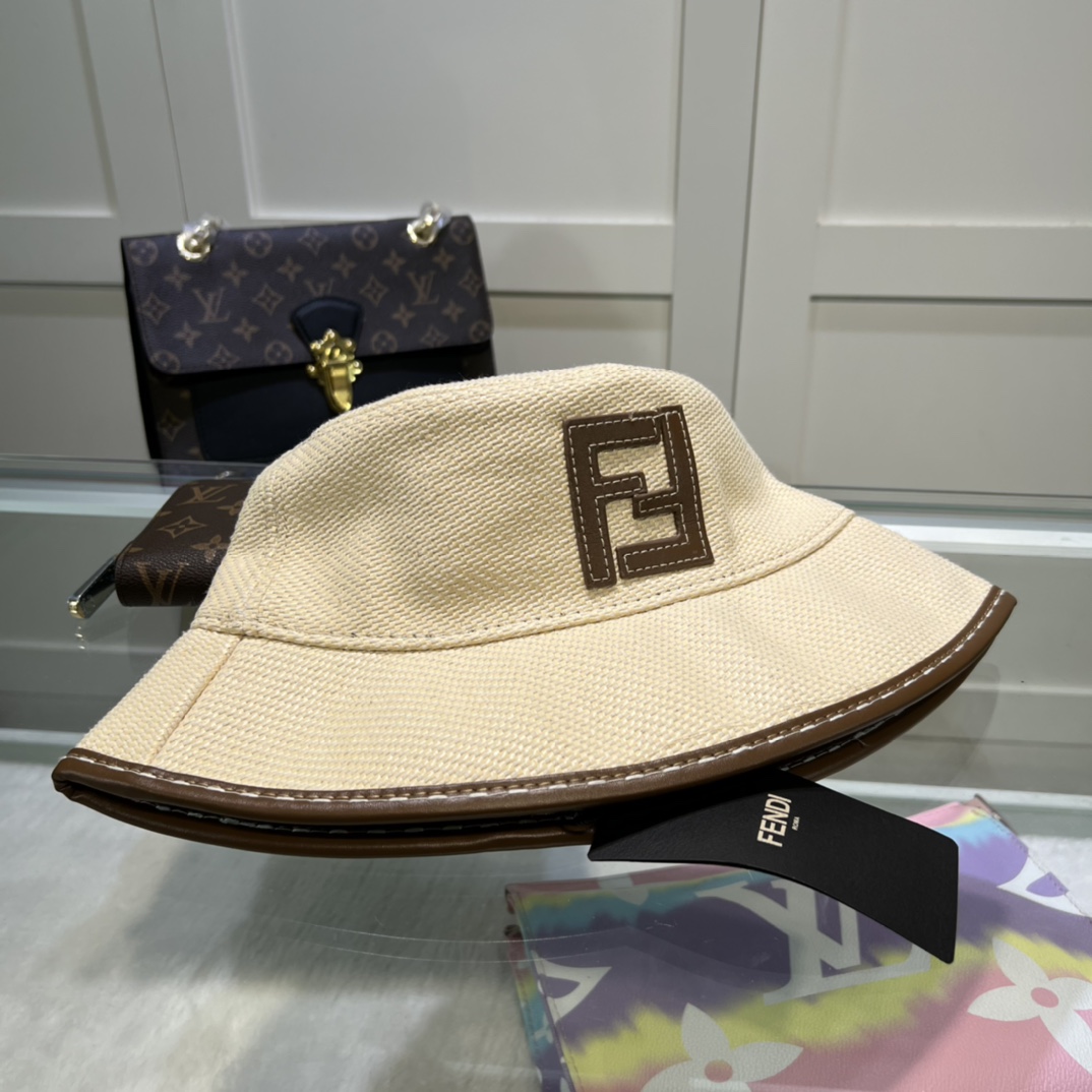 Fendi Denim Bucket Hat Cream Fendi Hat - Soul Replicas