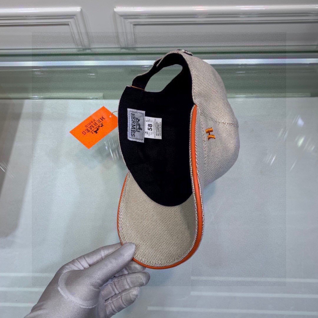 Hermes Davis H Primavera Cap Beige Hermes Cap - Soul Replicas