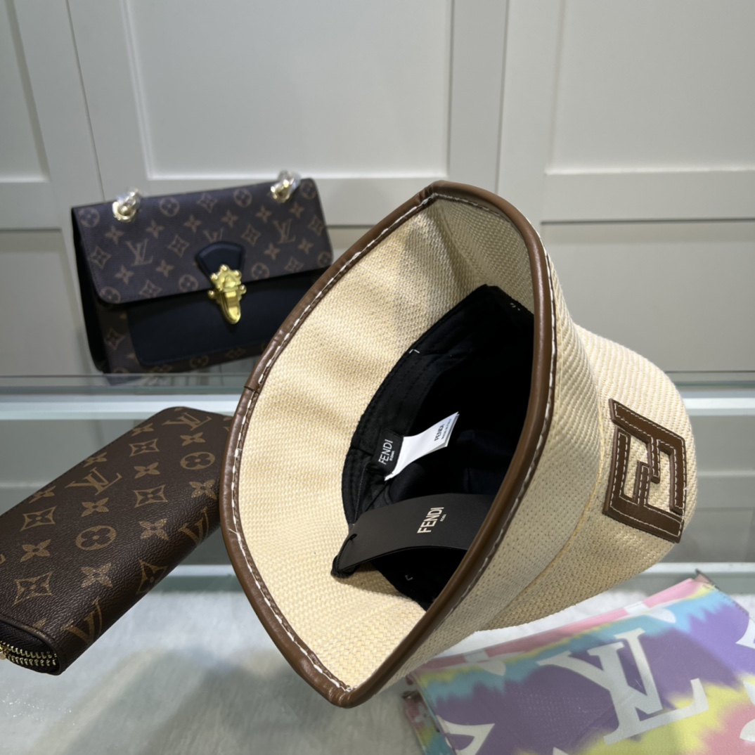 Fendi Denim Bucket Hat Cream Fendi Hat - Soul Replicas