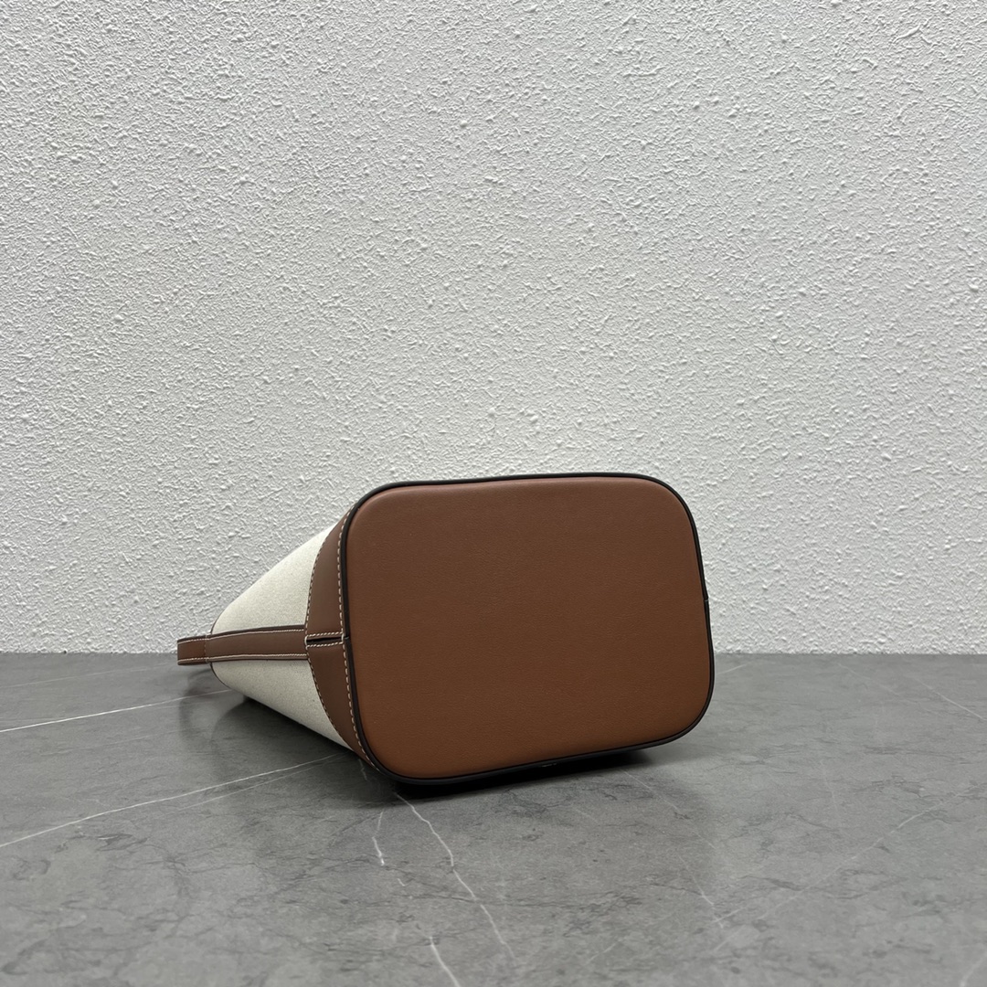 Celine Small Bucket Cuir Triomphe In Textile Natural / Tan For Women 9in/22cm 198242EFL.02NT - Soul Replicas