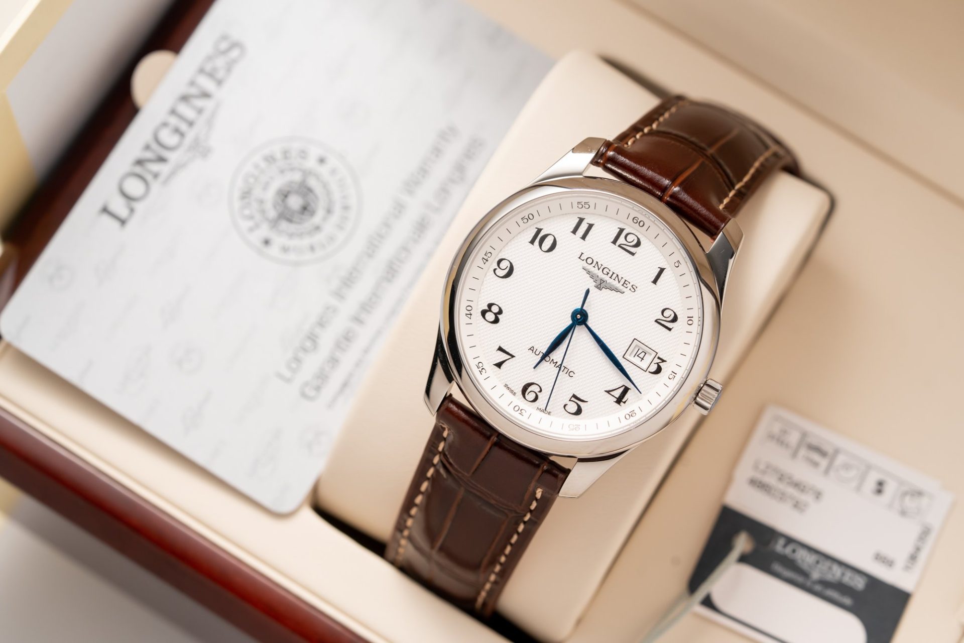 Longines Replica Watches Master Collection L2.628.5.78.7 White Dial Leather Strap 38.5mm - Soul Replicas
