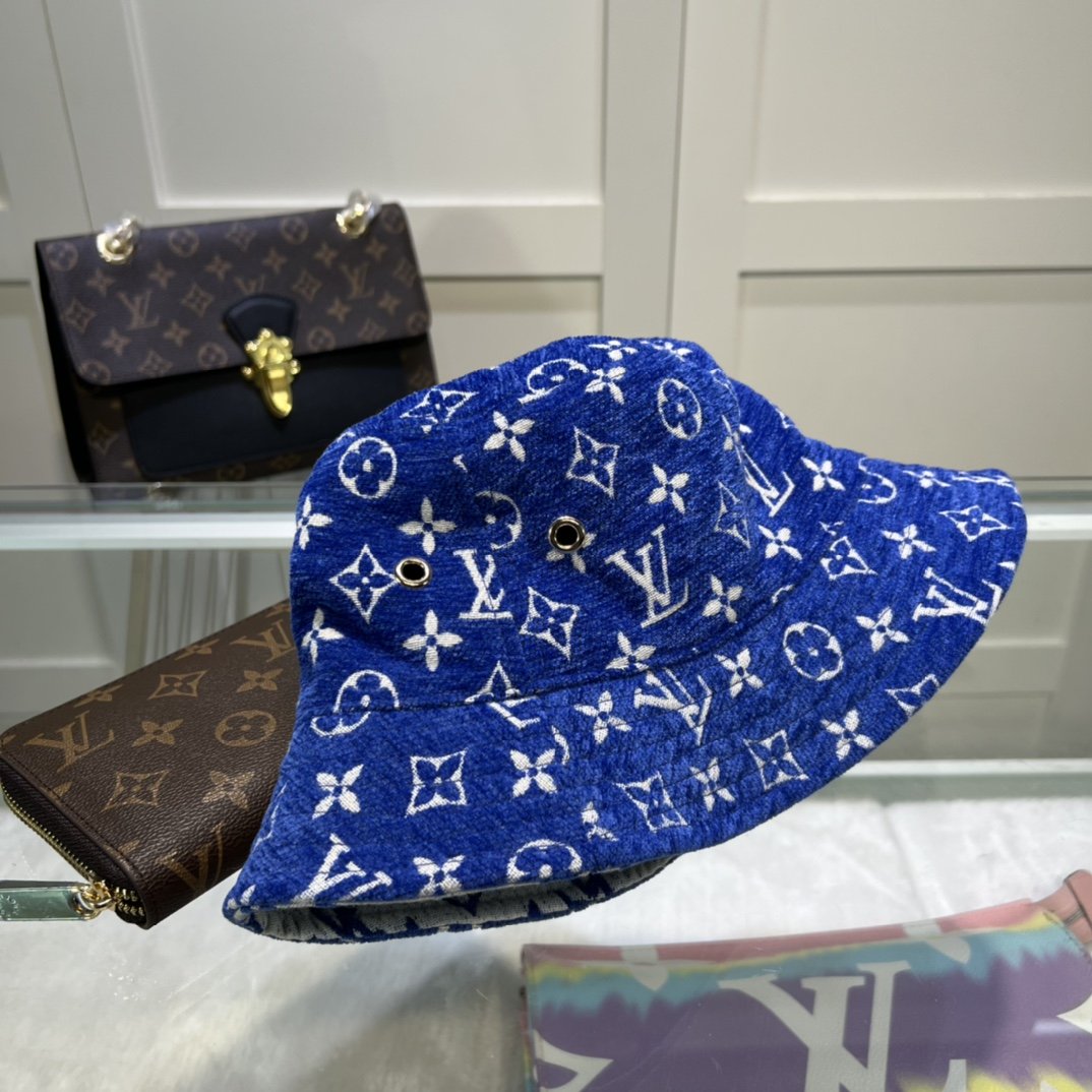 Louis Vuitton Match Bucket Hat Blue LV Cap - Soul Replicas