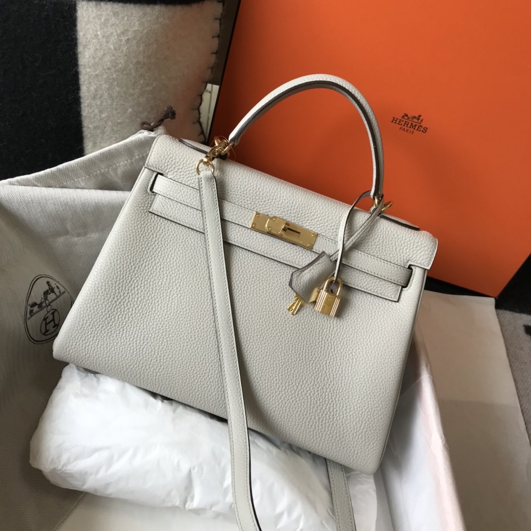 Hermes Kelly 28 Retourne Togo White Bag For Women. Women-s Handbags. Shoulder Bags 11in/28cm - Soul Replicas