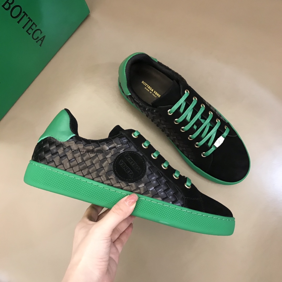 Bottega Veneta Men's With Logo Black Sneakers Black And Green For Men 85024 - Soul Replicas