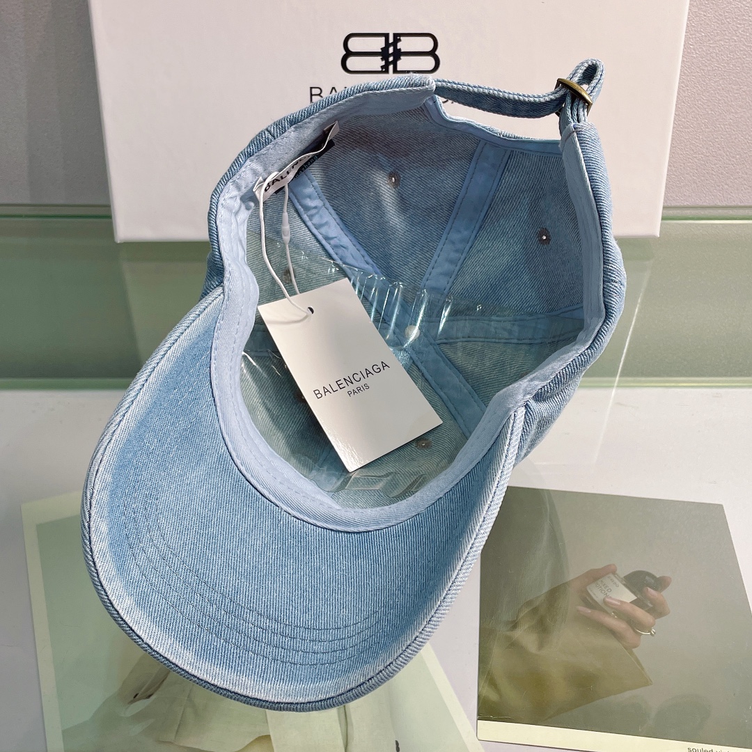 Balenciaga Logo Front Cap In Blue - Soul Replicas