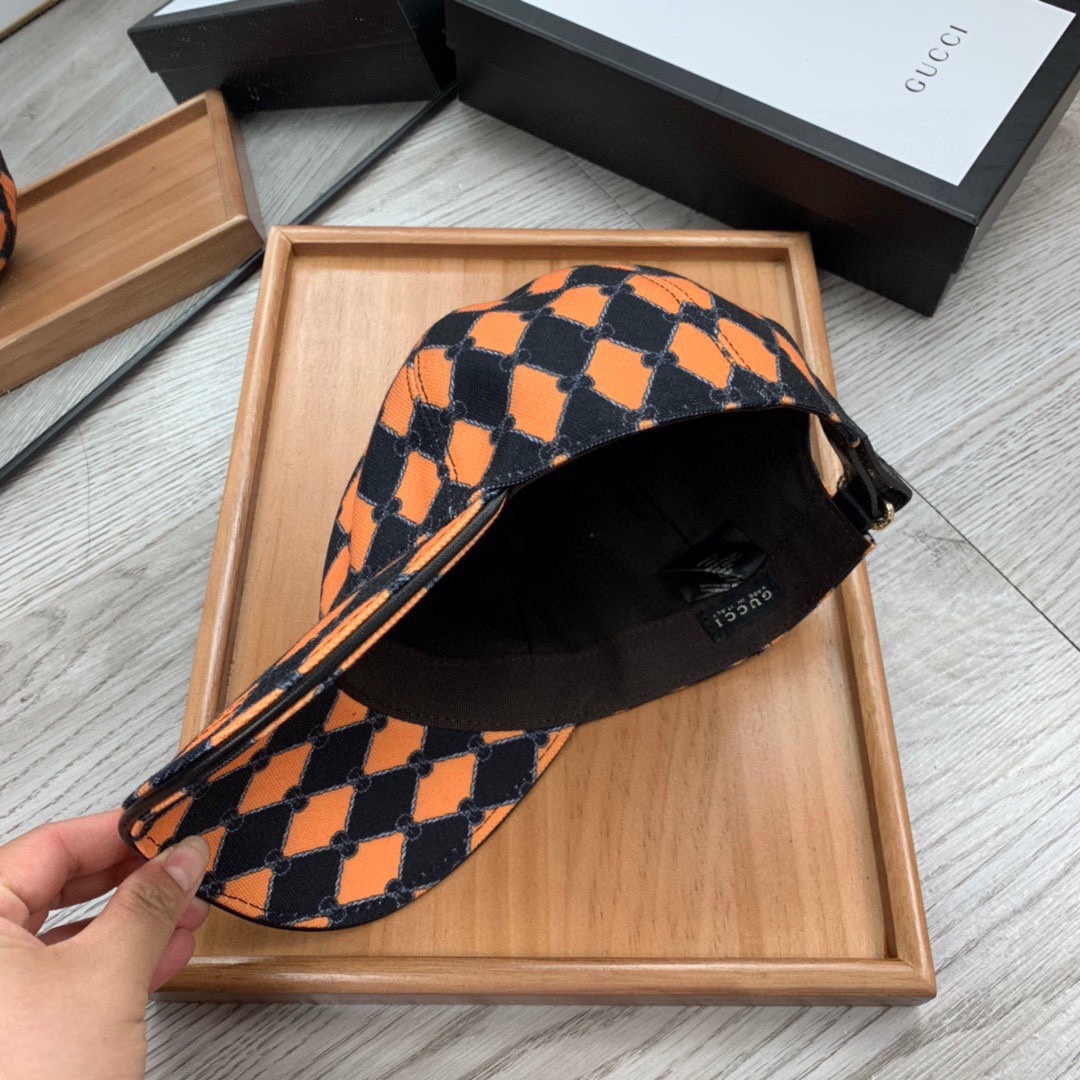 Gucci Canvas Baseball Cap In Orange - Soul Replicas