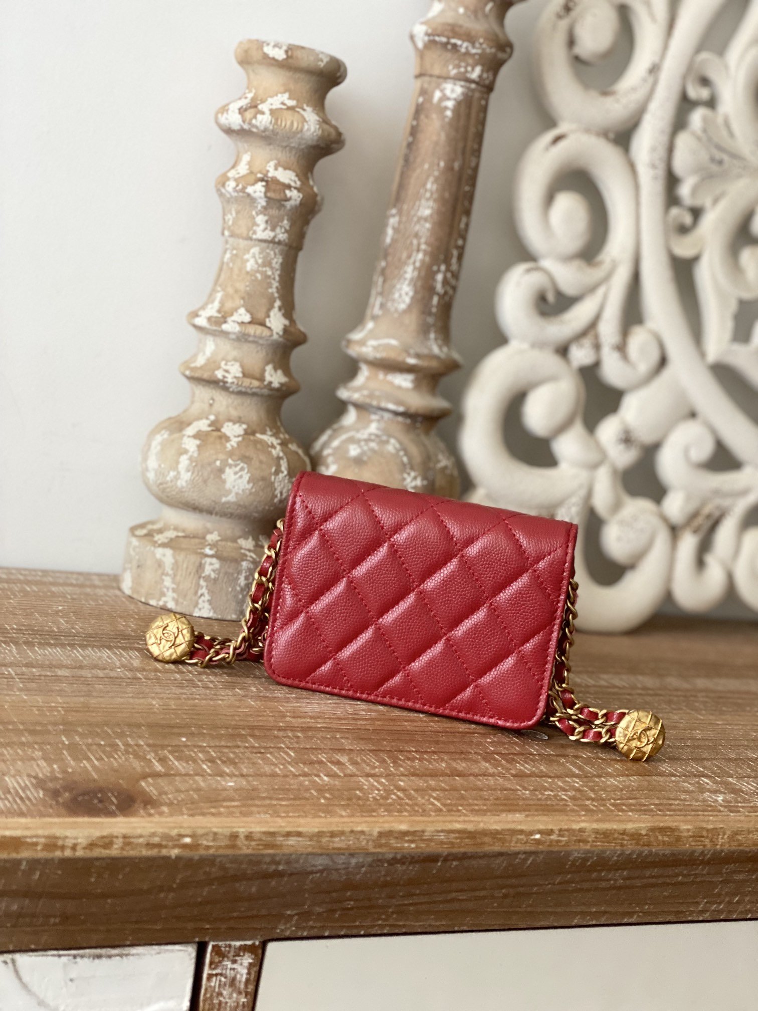 Chanel Clutch With Chain Red For Women. Women-s Bags 4.8in/12.3cm - Soul Replicas