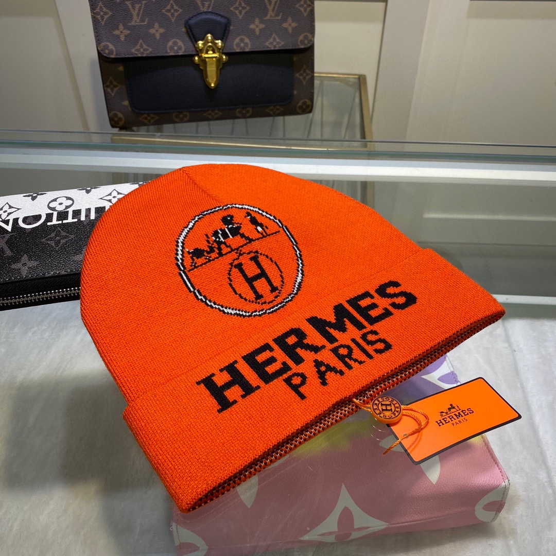 Hermes Frequence Beanie In Orange - Soul Replicas