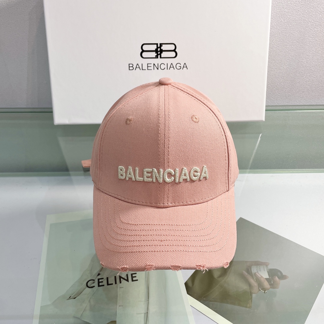 Balenciaga Logo Front Cap In Pink - Soul Replicas