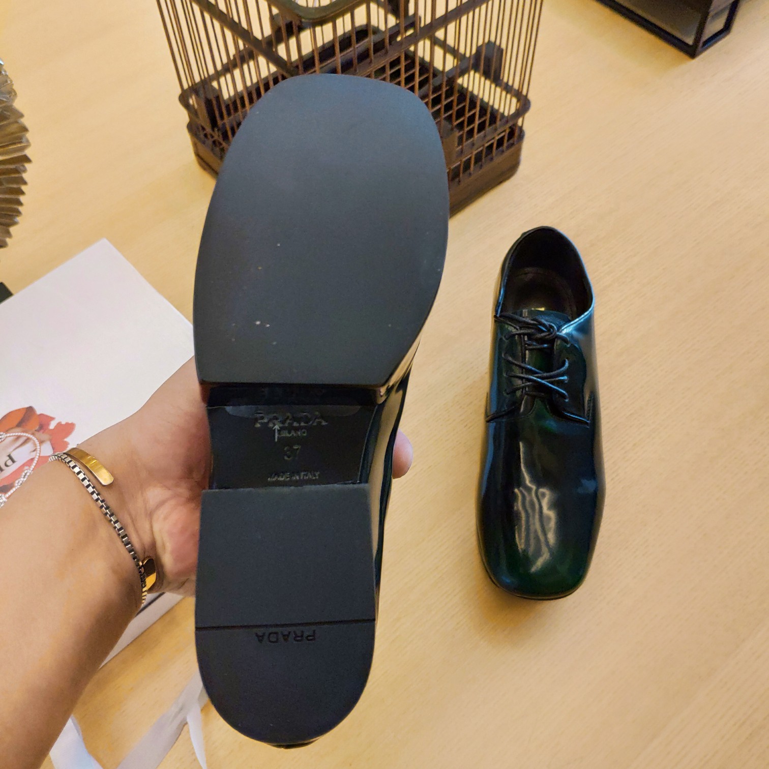 Prada Platform Lace-Ups Shoes Green For Women 2.75in/70mm Prada - Soul Replicas