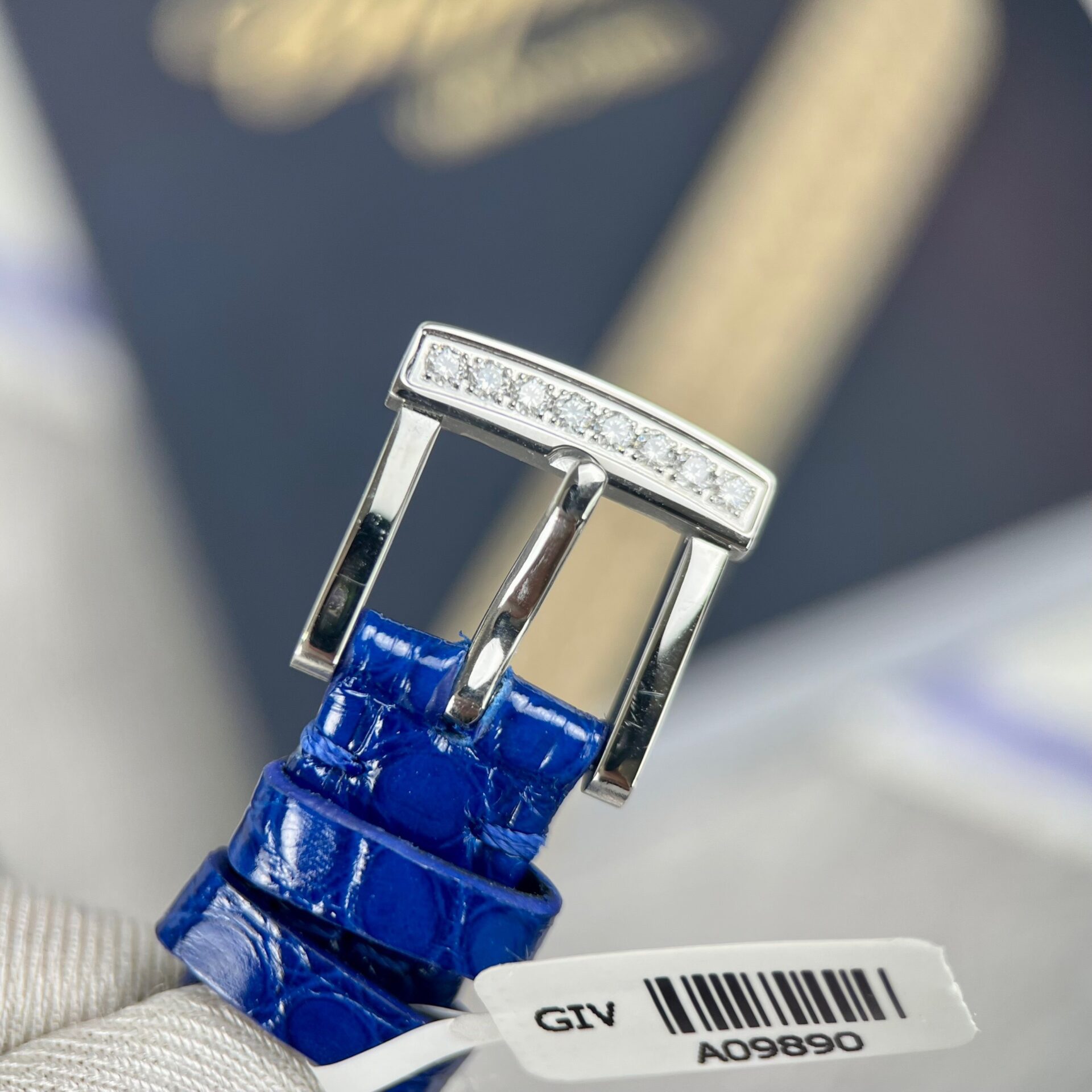 Chopard Women-s Replica Watch Full Diamond Moissanite Blue 34mm - Soul Replicas