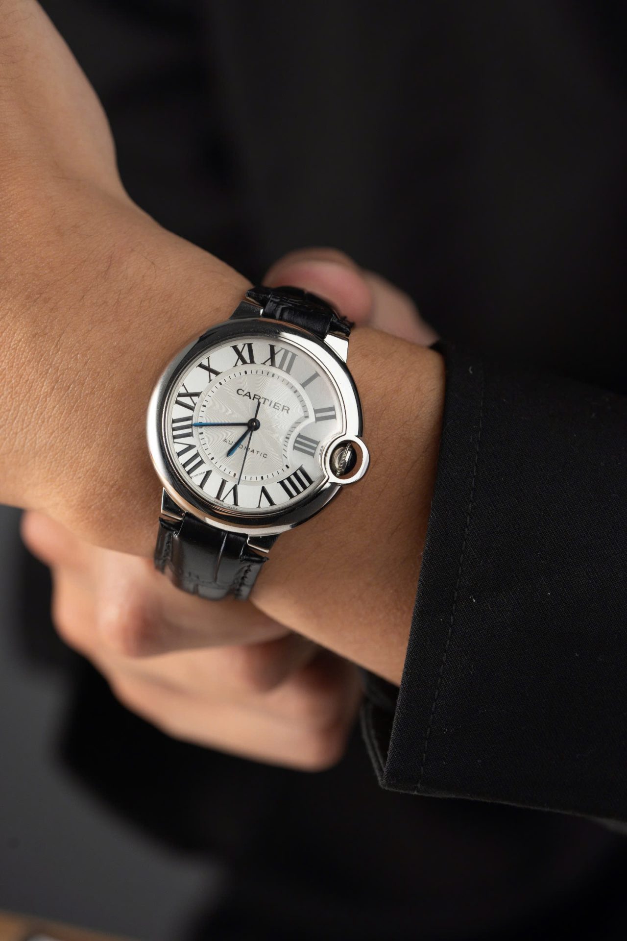 Cartier Ballon Bleu Replica 1:1 Watch White Dial Leather Strap 36mm - Soul Replicas