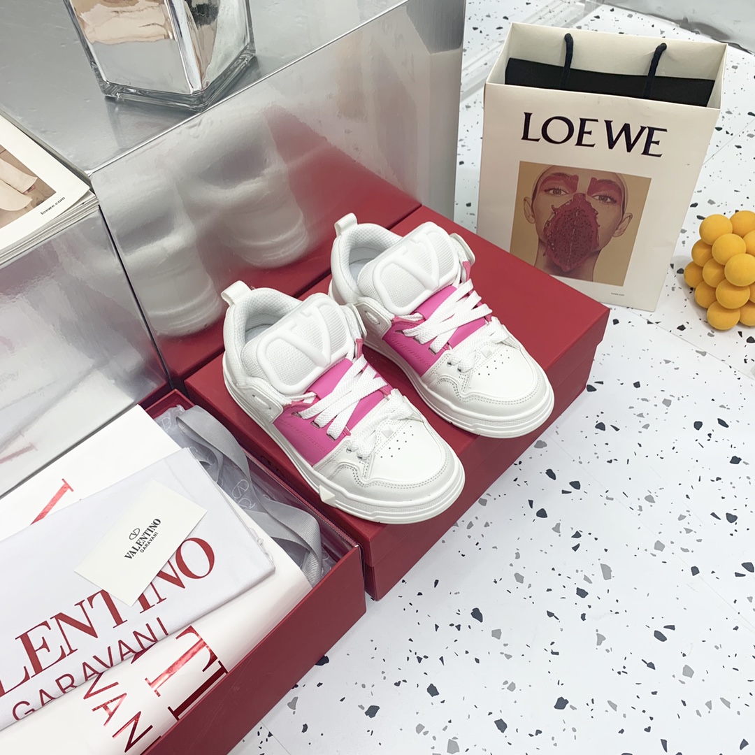 Valentino Garavani Open Skate Sneakers With Patent Band Pink For Women WS0FB1DXI - Soul Replicas