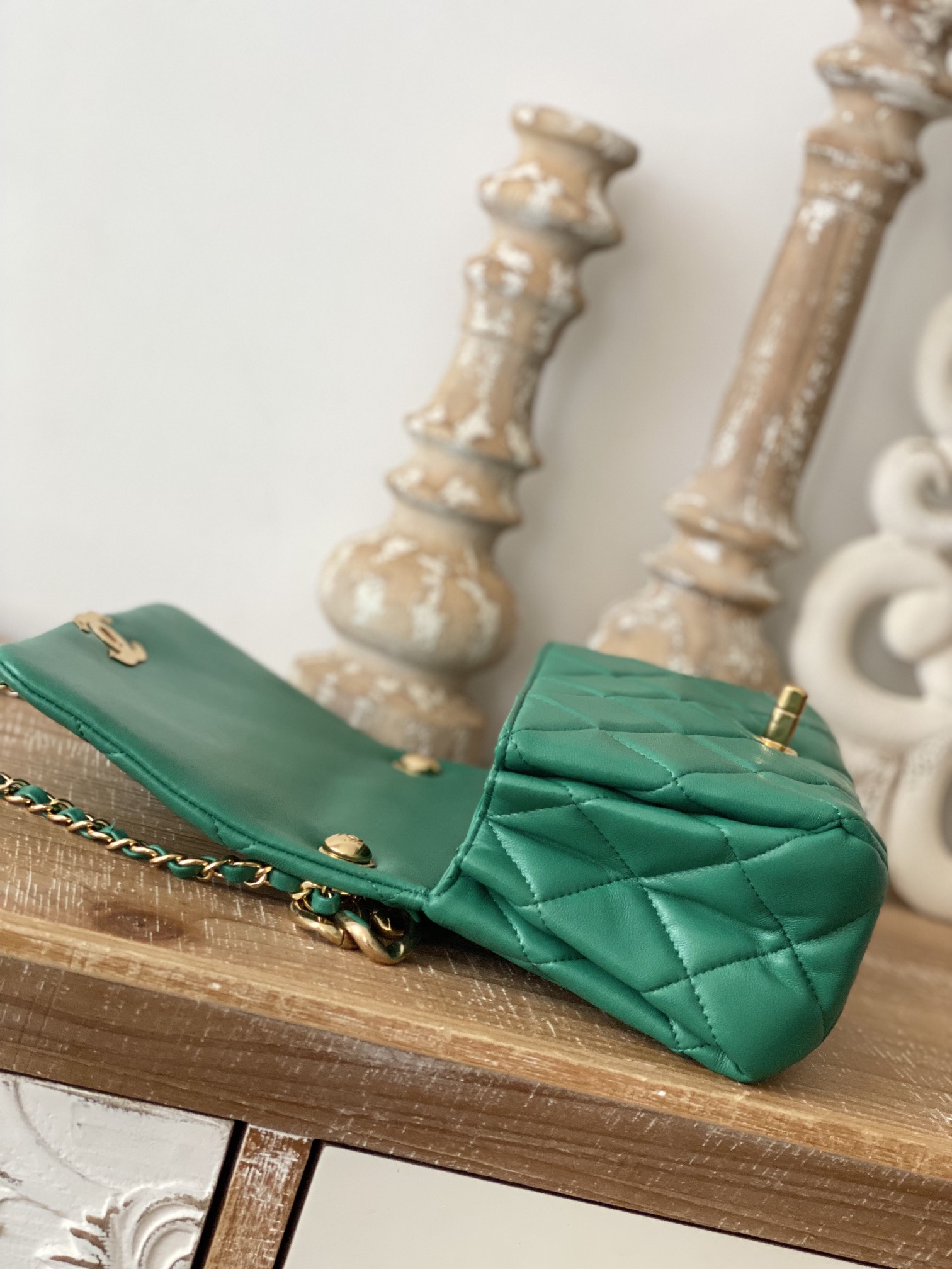 Chanel Classic Diamond Flap Bag Green For Women. Women-s Bags 9.1in/23cm - Soul Replicas