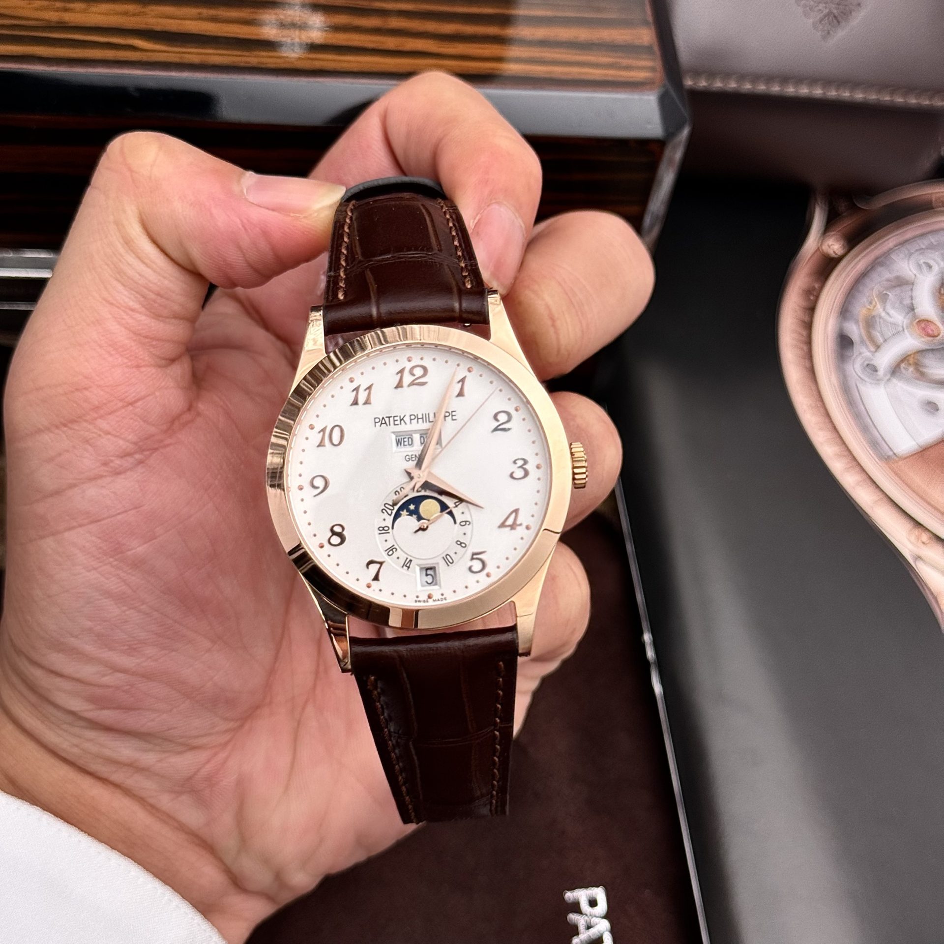 Patek Philippe Replica Watches Complications 5396R White Dial Leather Strap 38.5mm - Soul Replicas
