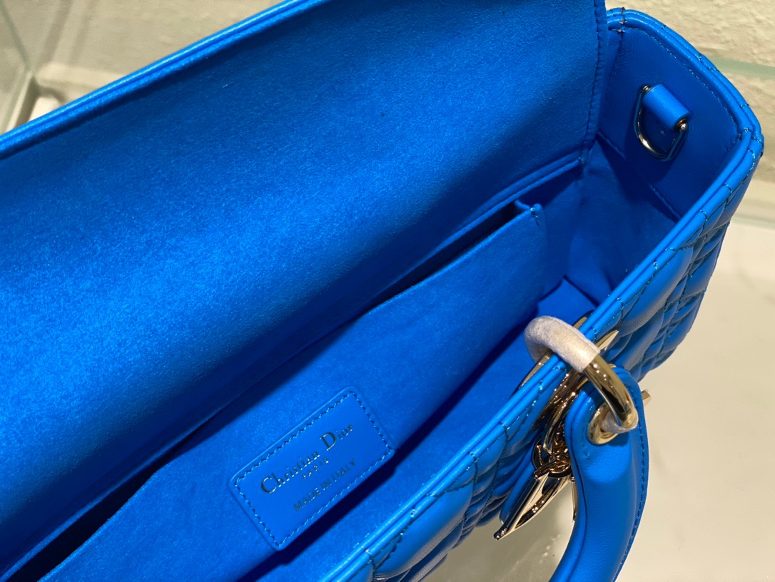 Christian Dior Lady D-Joy Bag Blue. For Women. Women's Handbags 26cm/10in CD - Soul Replicas