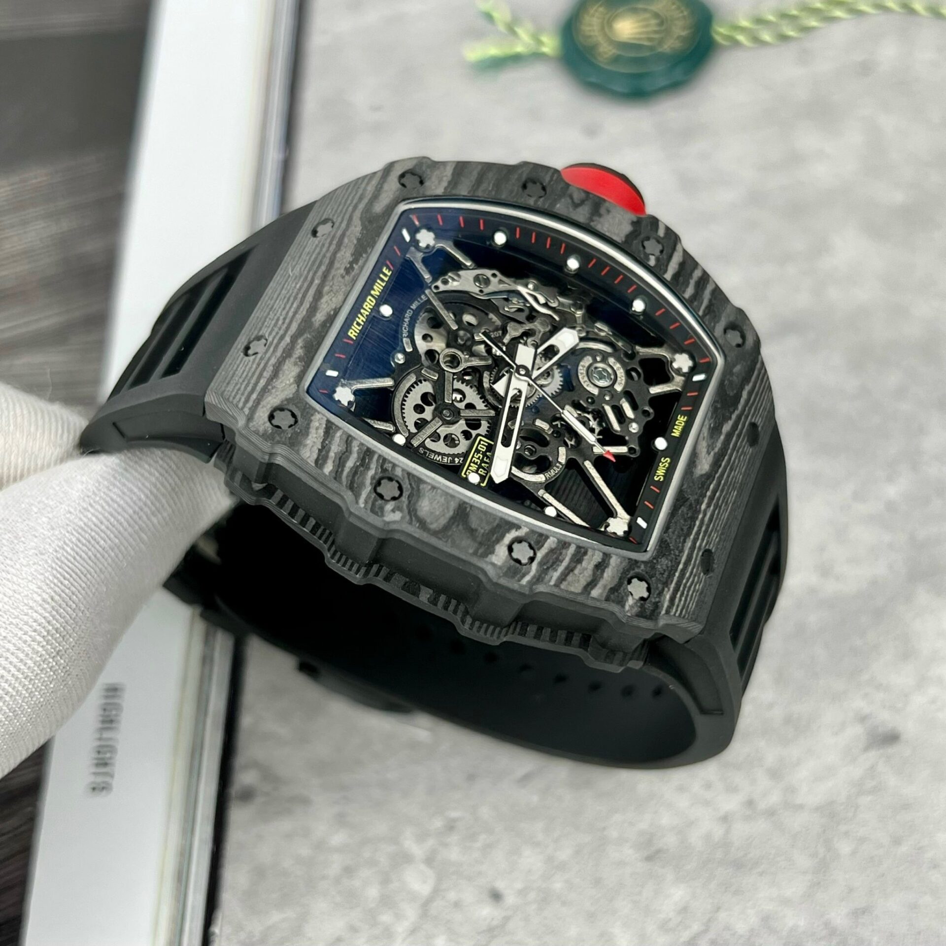 Richard Mille RM35-01 Replica Watch Full Carbon Rubber Strap BBR Factory 44mm - Soul Replicas