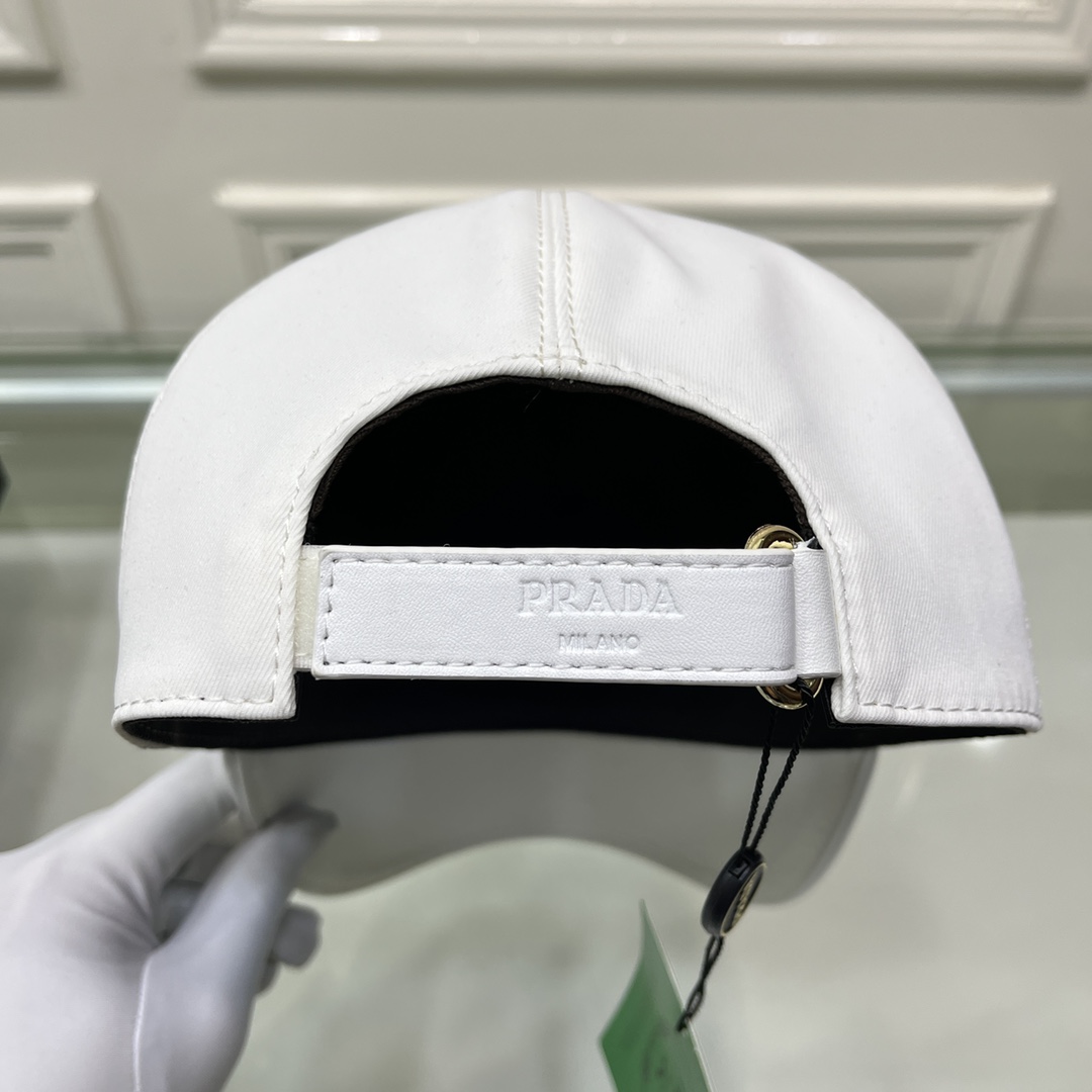 Prada Drill Baseball Cap White Prada Cap - Soul Replicas