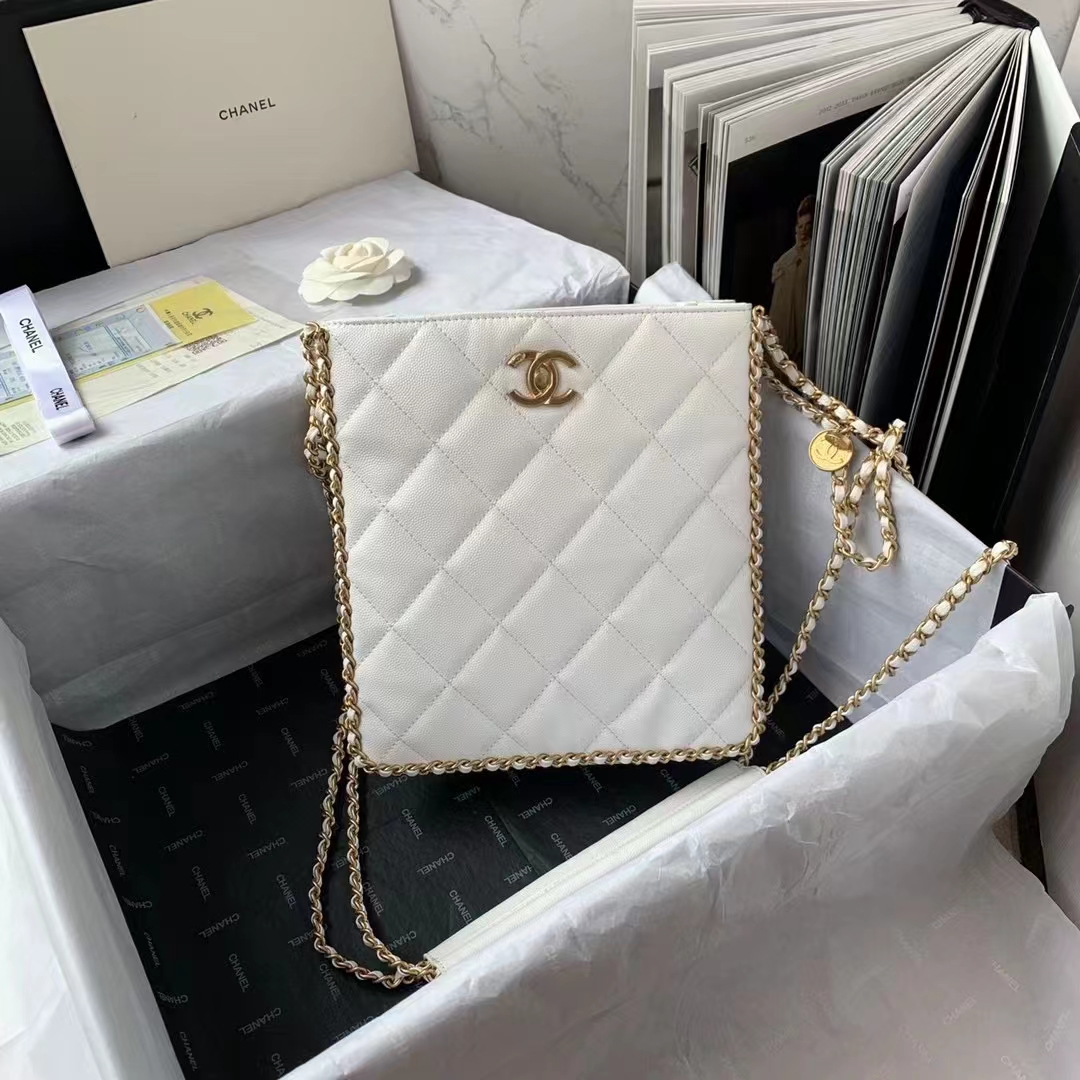 ChanelSmall Shopping Bag White For Women. Women-s Bags 9.1in/23cm - Soul Replicas