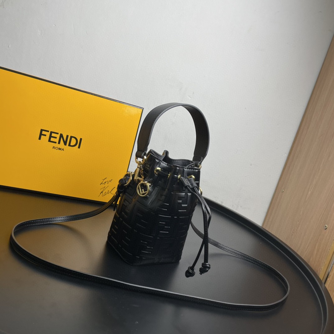 Fendi Mon Tresor Black Mini Bag For Woman 18cm/7in 8BS010A3ZGF0KUR - Soul Replicas