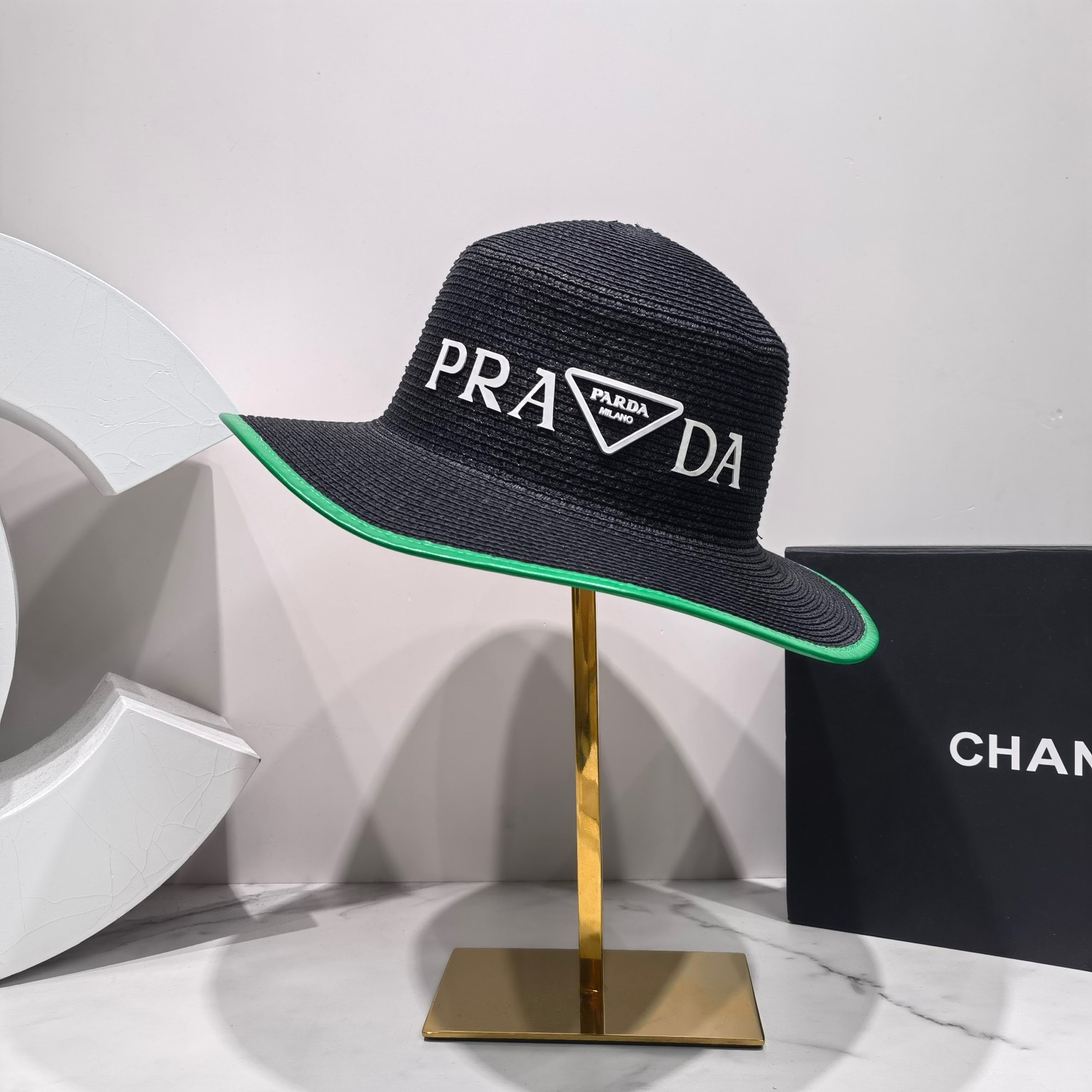 Prada Raffia Hat Black Prada Hat - Soul Replicas