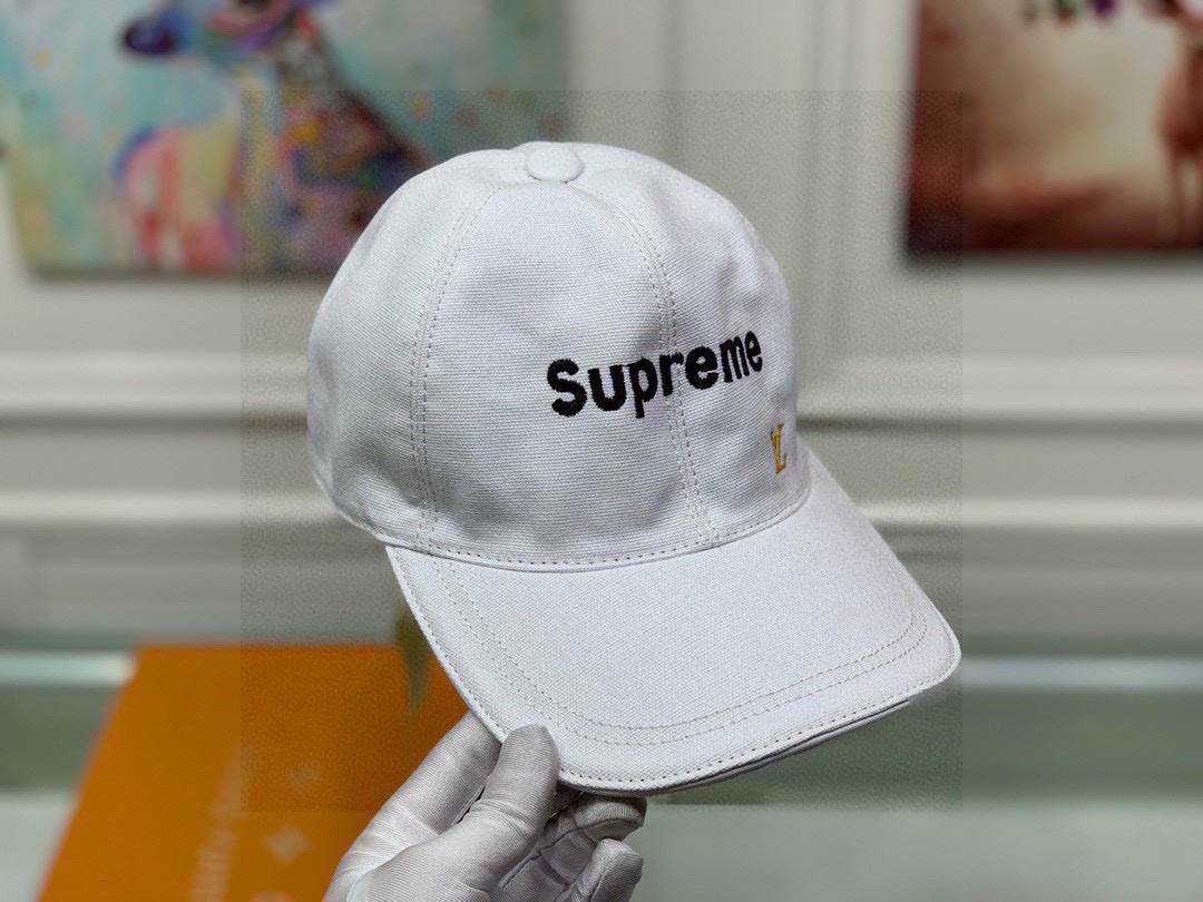 Louis Vuitton Supreme Cap White LV Cap - Soul Replicas