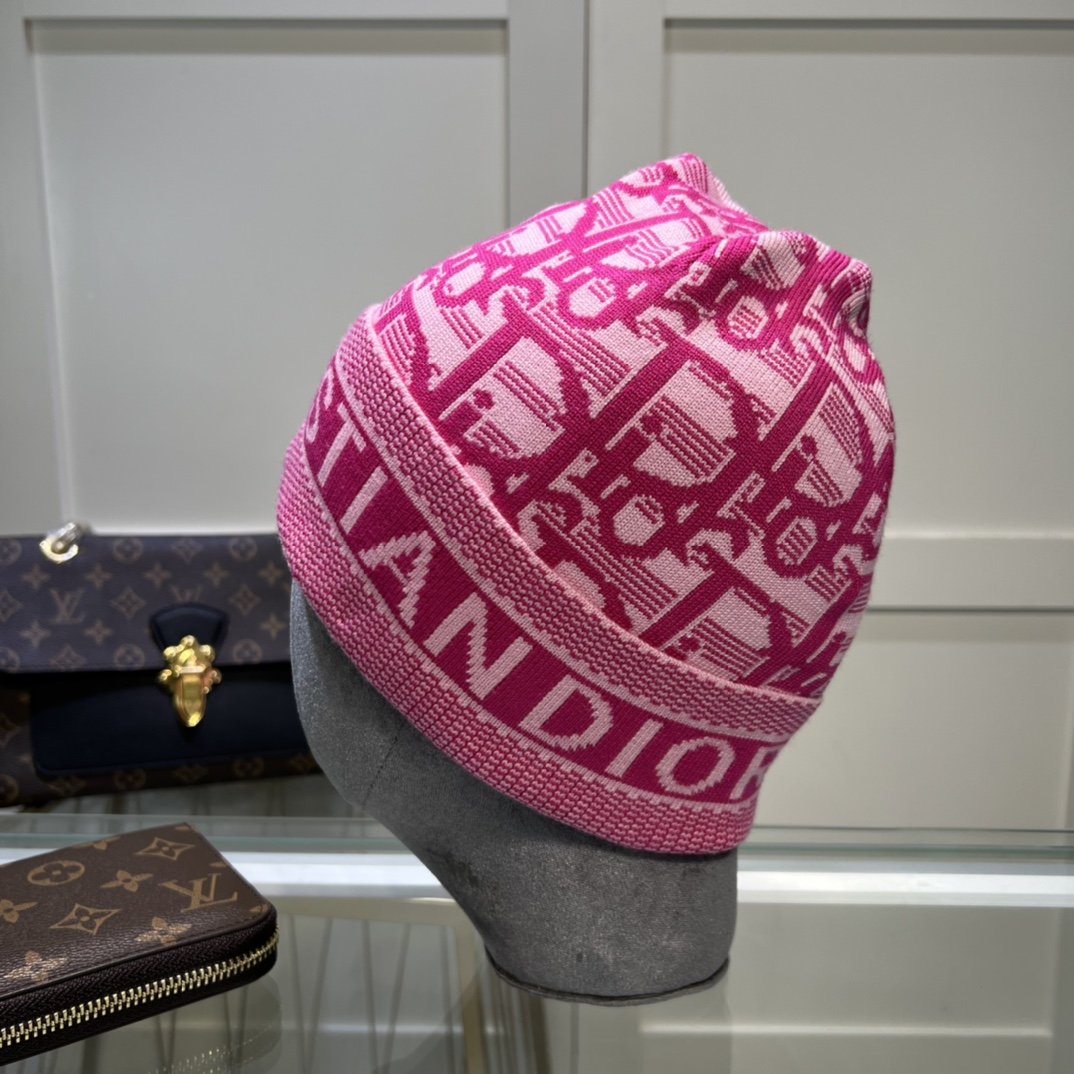 Dior Pompom Beanie In Pink - Soul Replicas