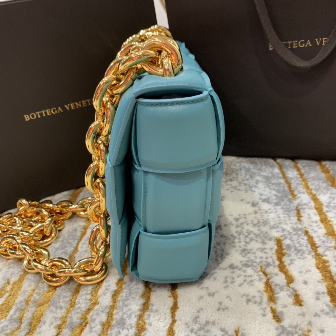 Bottega Veneta Chain Cassette Bag For Women 10.2in/26cm In Light Blue - Soul Replicas