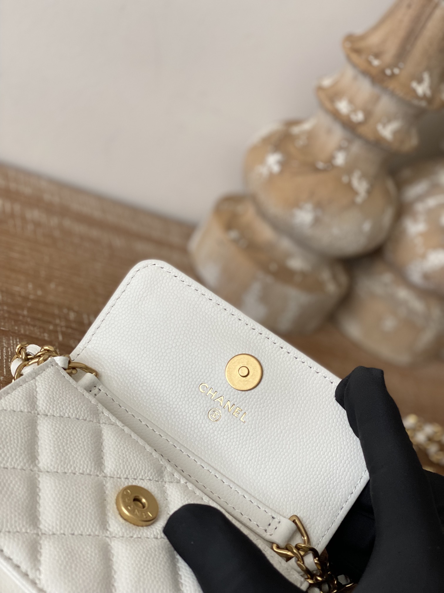 Chanel Clutch With Chain White For Women. Women-s Bags 4.8in/12.3cm - Soul Replicas