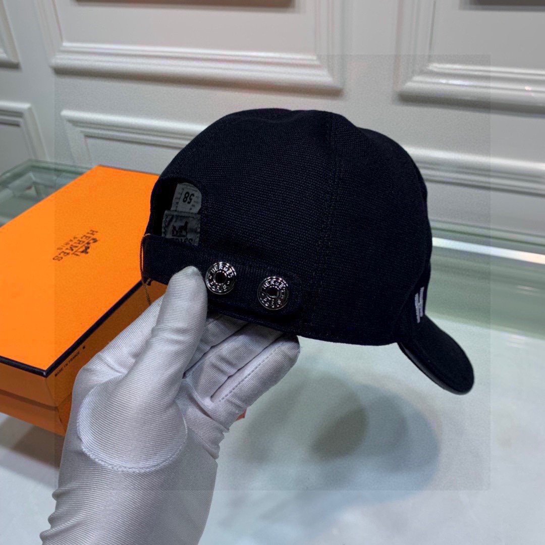 Hermes Davis H Primavera Cap Black Hermes Cap - Soul Replicas