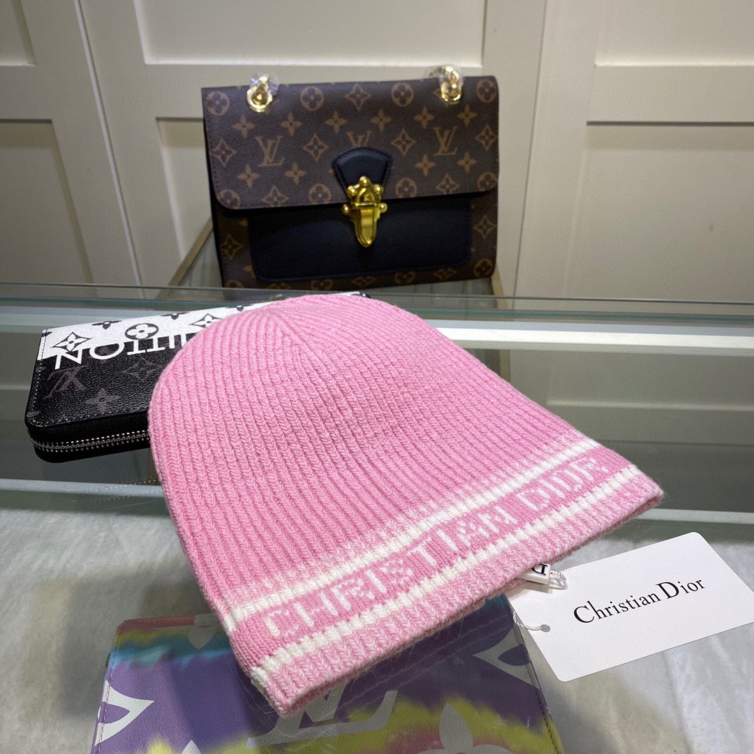 Dior Pompom Beanie In Pink - Soul Replicas