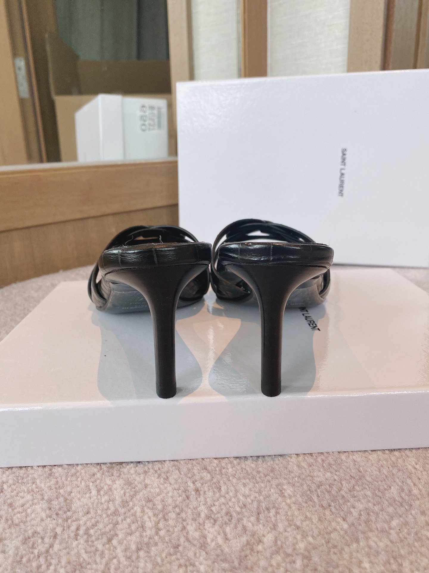 Yves Saint Laurent Women's Tribute Heeled Mules Black For Women YSL 6509861YQ001000 - Soul Replicas