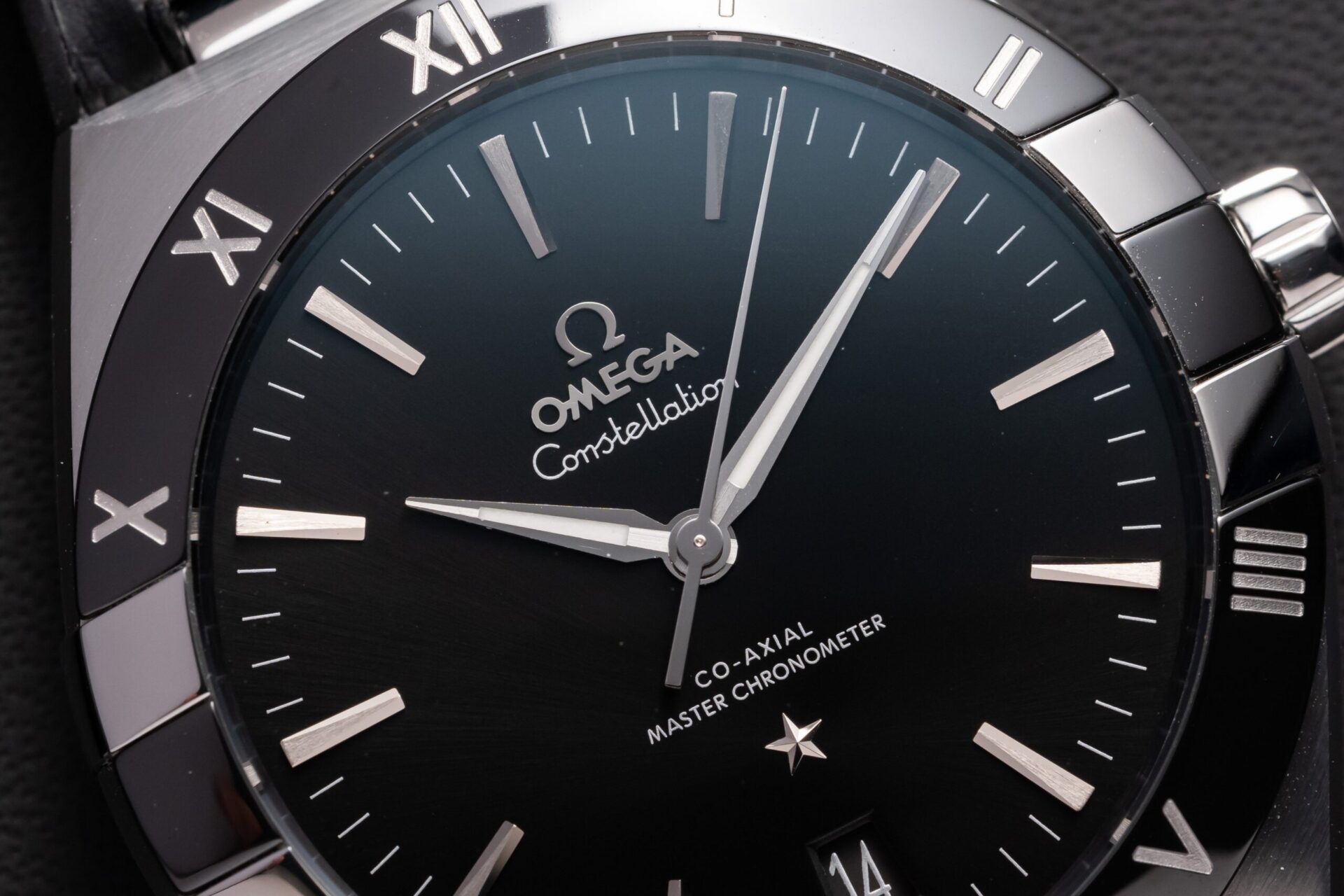 Omega Constellation Replica Watch Black Dial Leather Strap 42mm - Soul Replicas