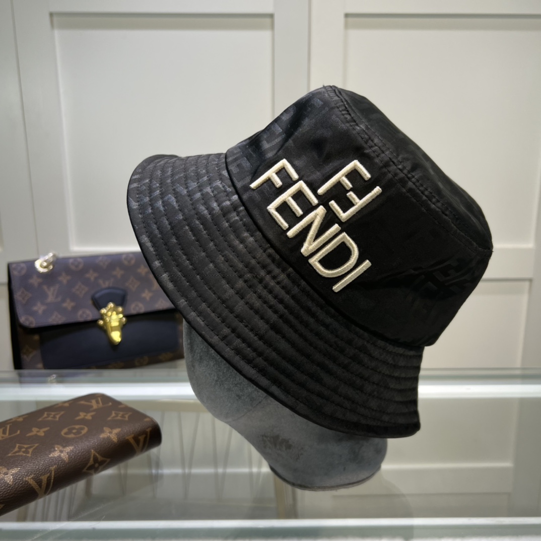 Fendi Denim Bucket Hat Black Fendi Hat - Soul Replicas