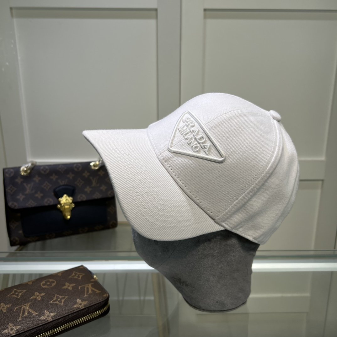 Prada Drill Baseball Cap White Prada Cap - Soul Replicas