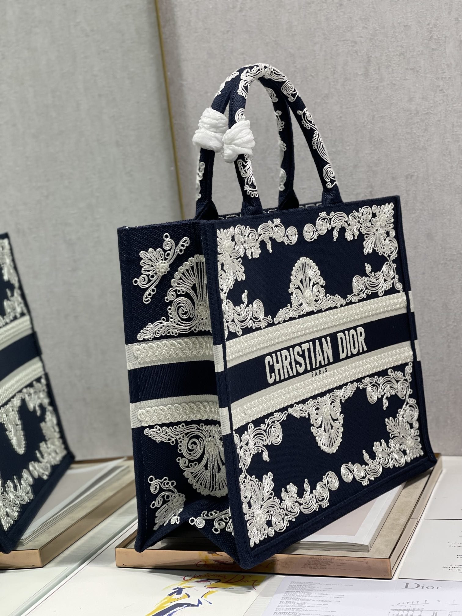 Christian Dior Medium Dior Book Tote Blue and White Cornely Embroidery. Blue. For Women Women's Handbags. Shoulder Bags. 42cm CD M1286ZTZB_M928 - Soul Replicas