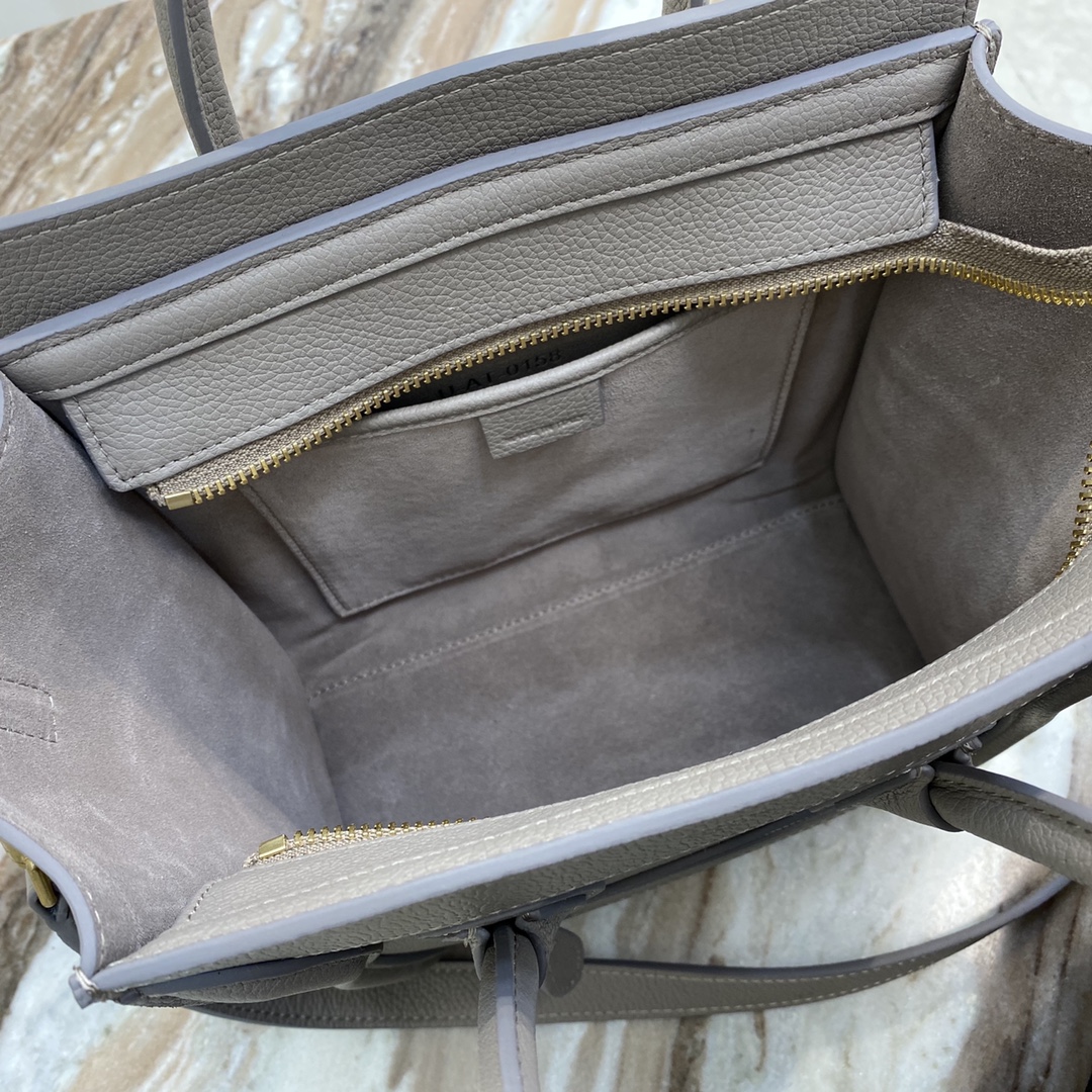 Celine Nano LuGucciage Bag In Drummed Light PiNike For Women 8in/20cm  - Soul Replicas