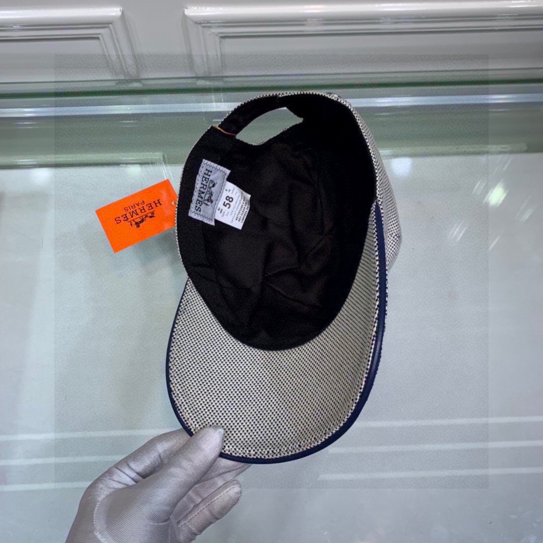 Hermes Davis H Primavera Cap Grey Hermes Cap - Soul Replicas