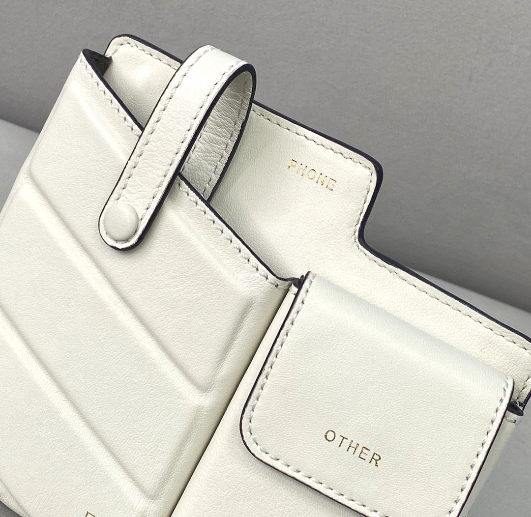 Fendi Bustine 2 Pockets Mini White Bag For Woman 16cm/6in - Soul Replicas
