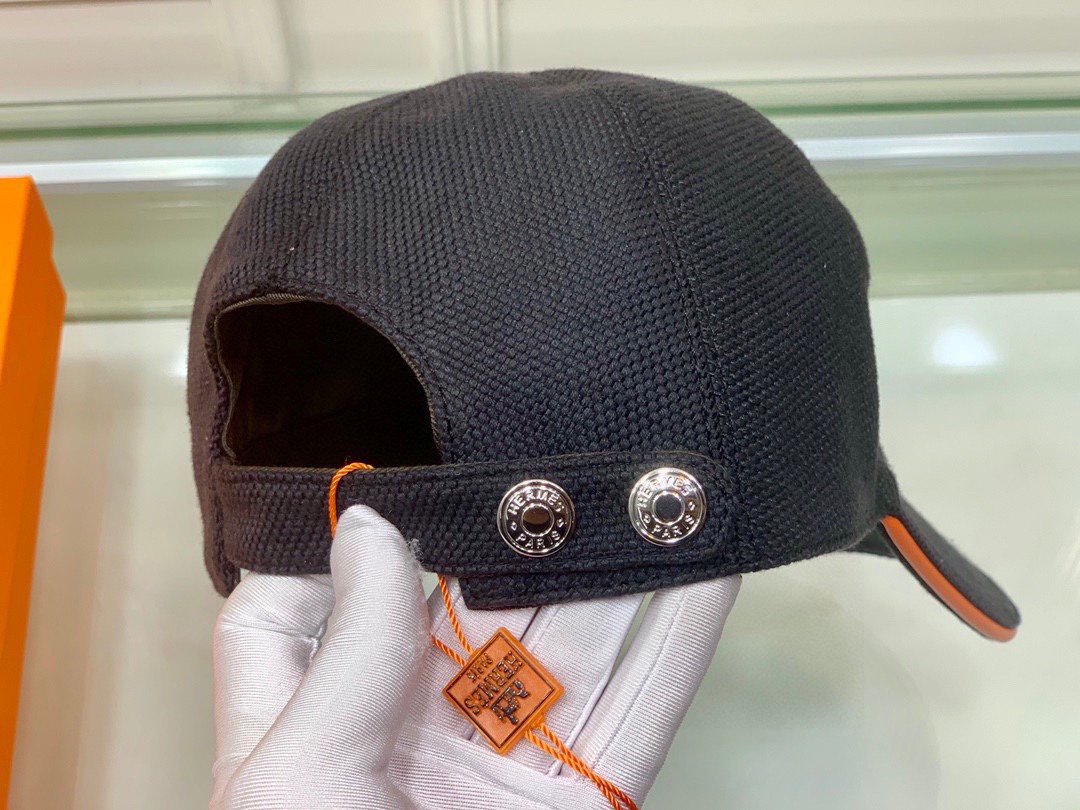 Hermes Davis H Primavera Cap Black Hermes Cap - Soul Replicas
