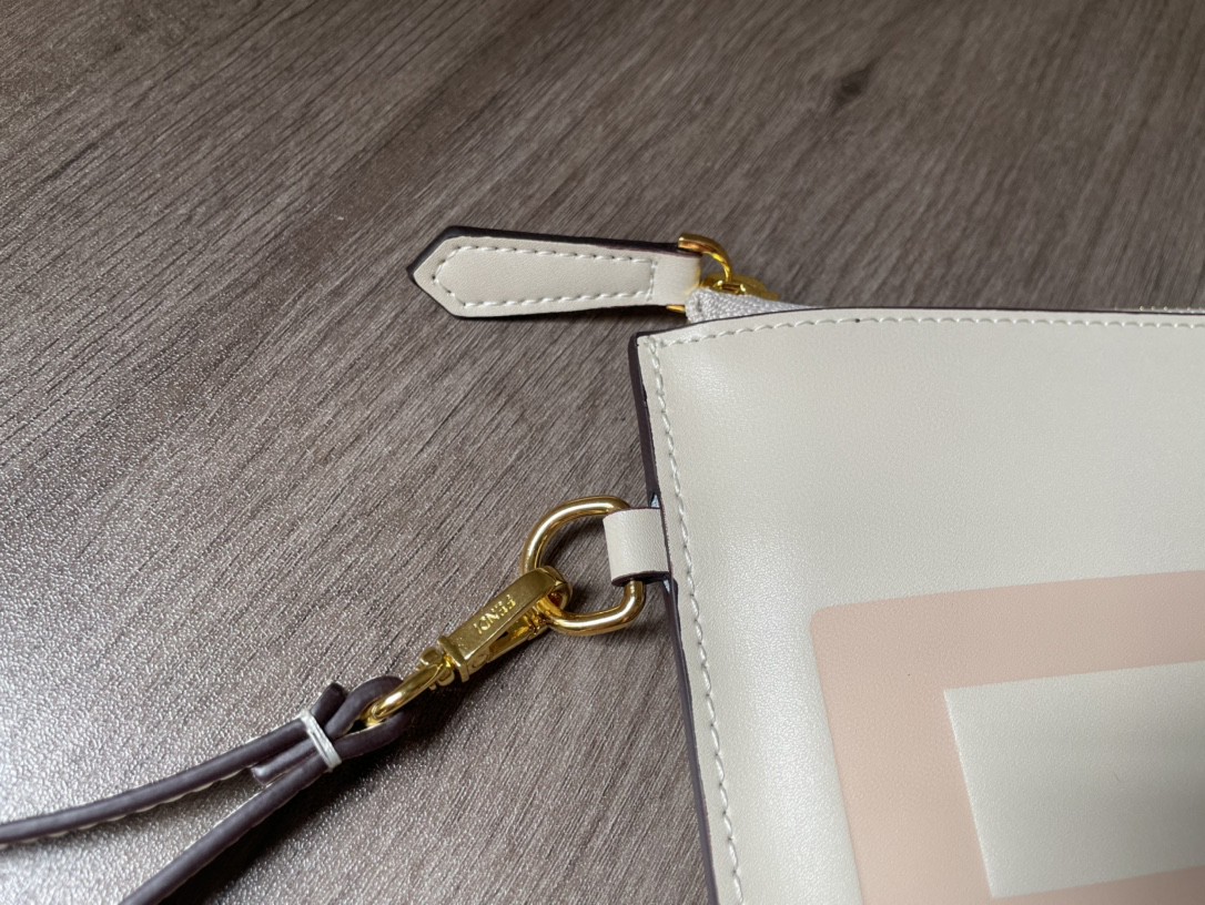 Fendi Flat Pouch White Large Pouch Bag For Woman 34cm/13in 8N0178AC9LF0K7E - Soul Replicas